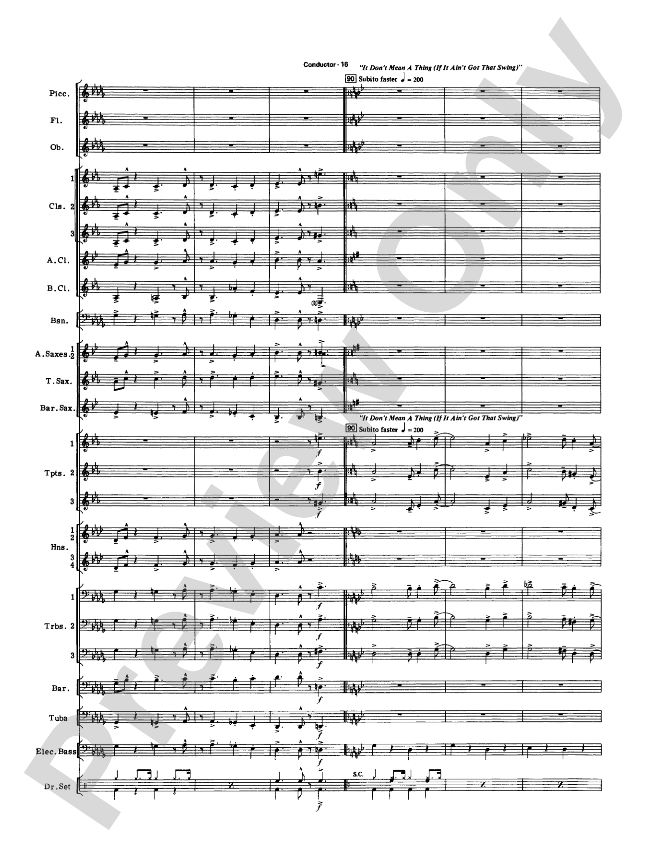 Big Band Spectacular: Score