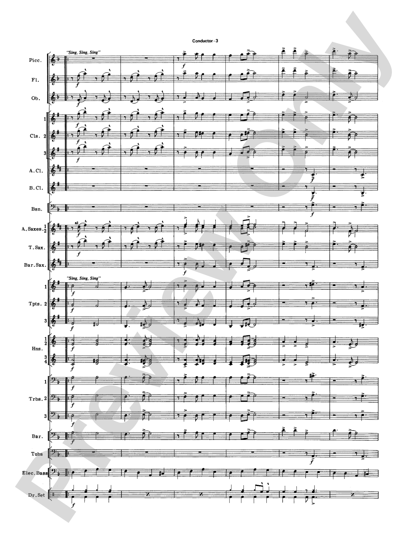 Big Band Spectacular: Score