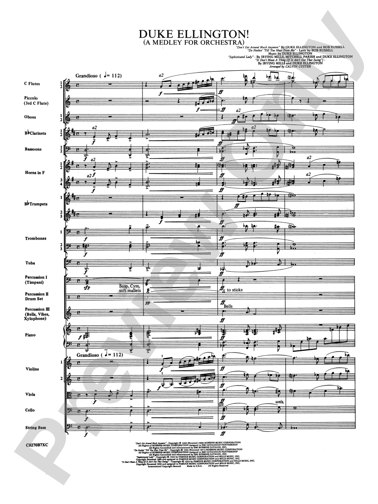 Duke Ellington: Full Orchestra Conductor Score & Parts
