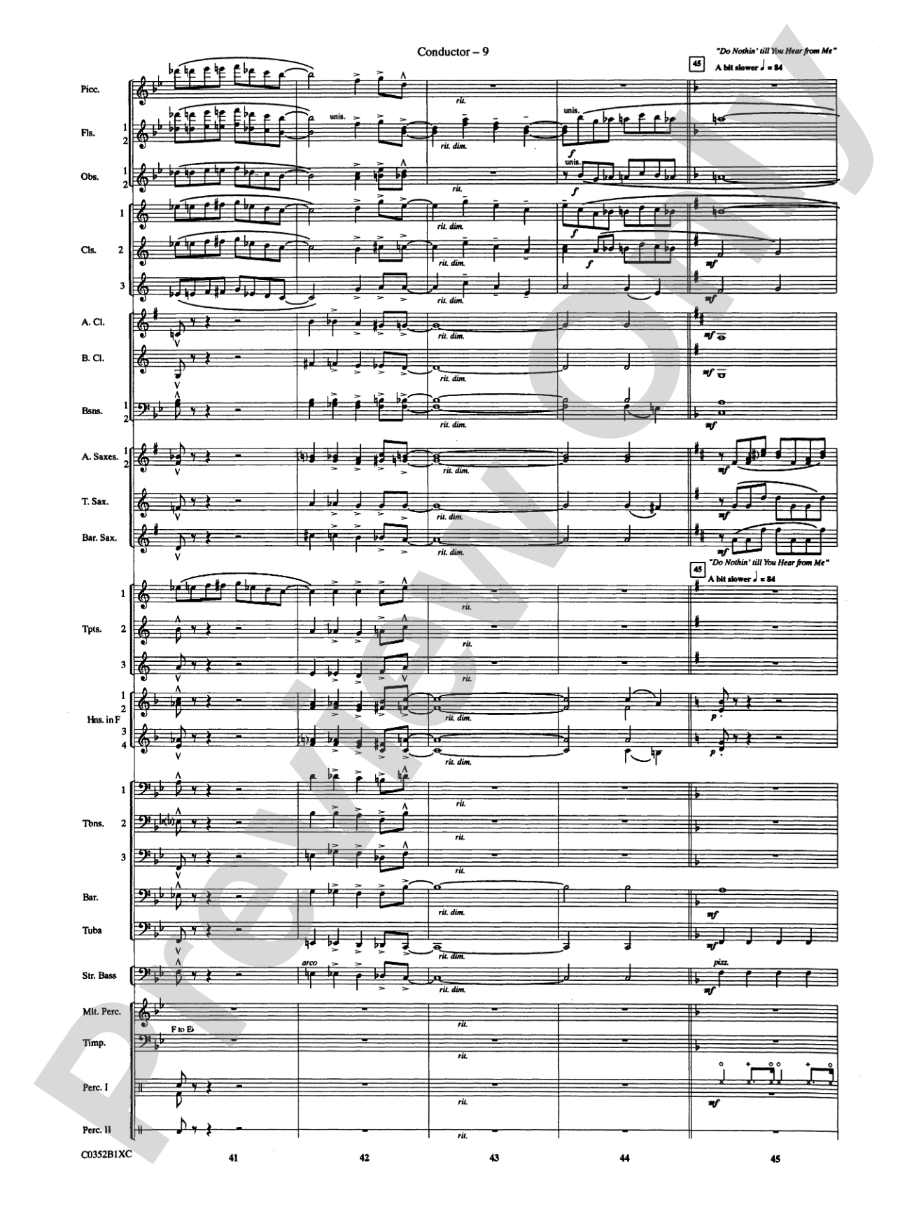 Duke Ellington! (Medley for Concert Band): Concert Band Conductor Score & Parts