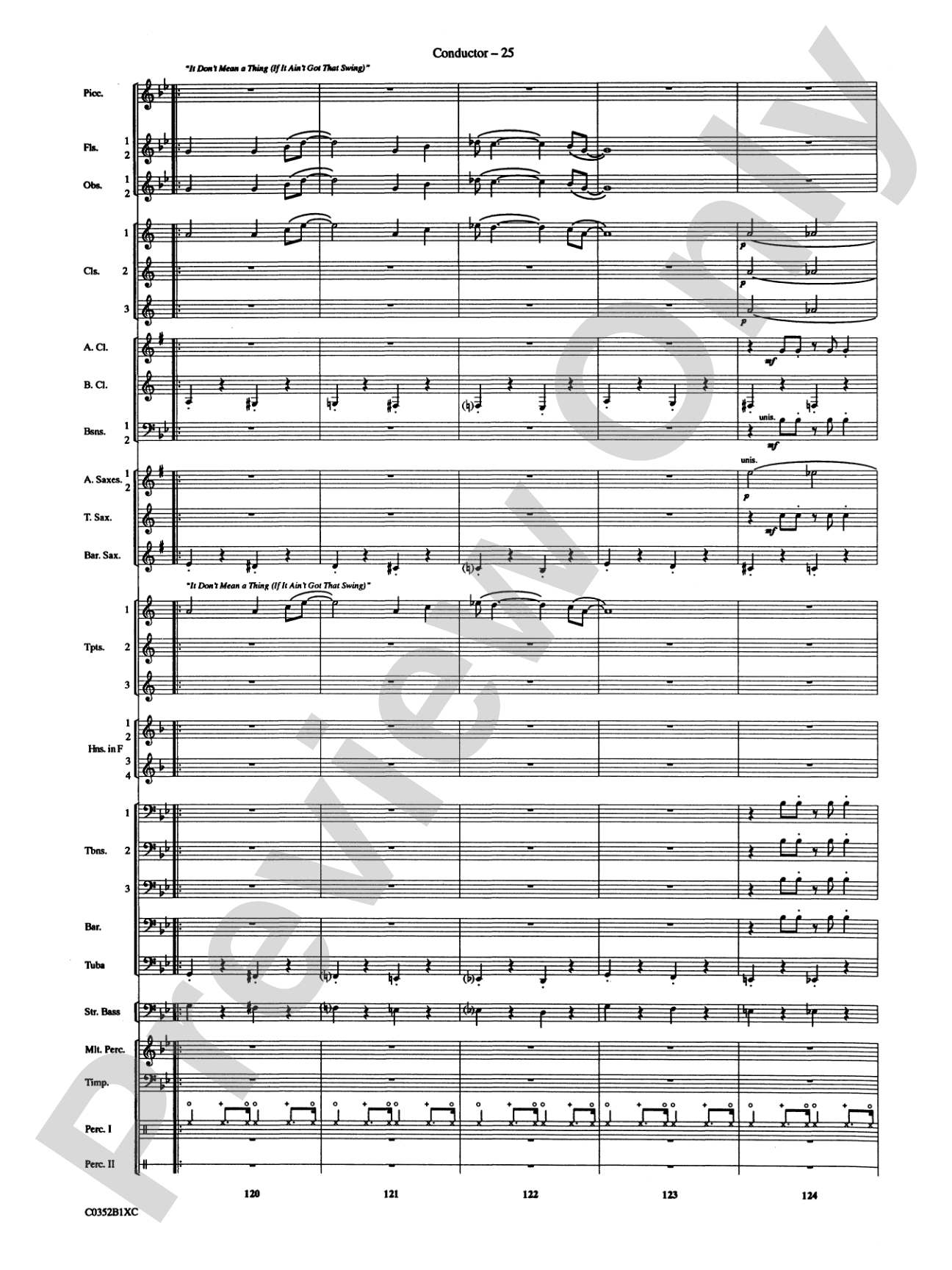 Duke Ellington! (Medley for Concert Band): Concert Band Conductor Score & Parts