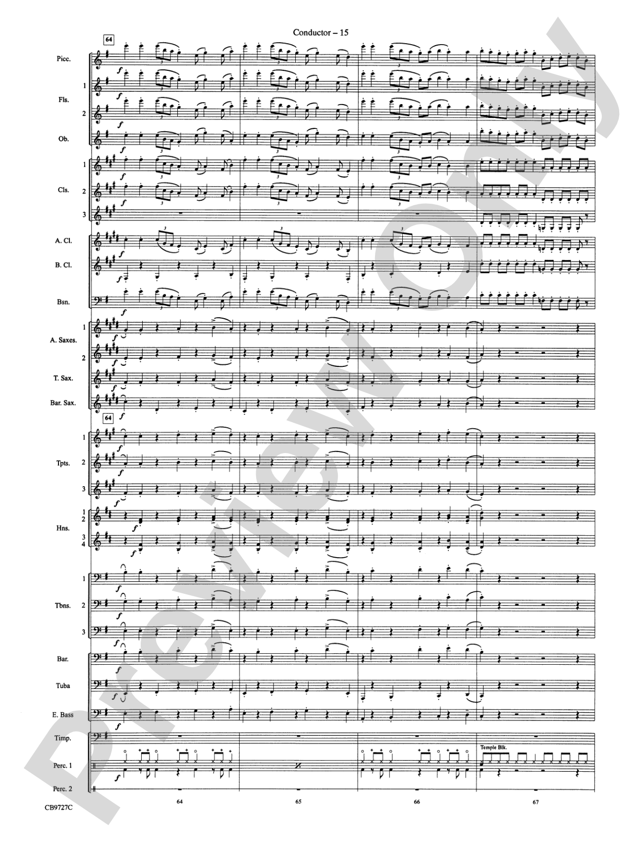 Dave Brubeck: It's About Time: Concert Band Conductor Score & Parts