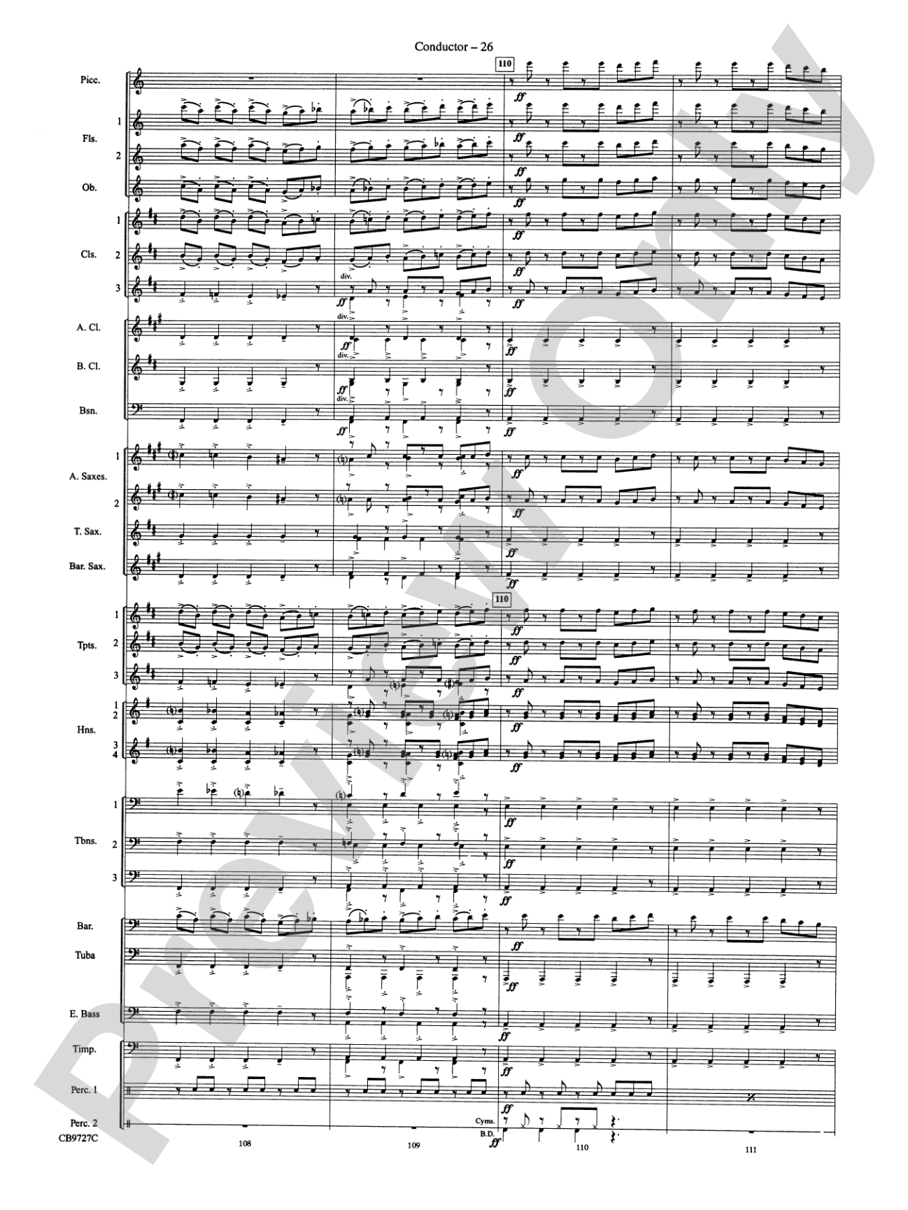 Dave Brubeck: It's About Time: Concert Band Conductor Score & Parts