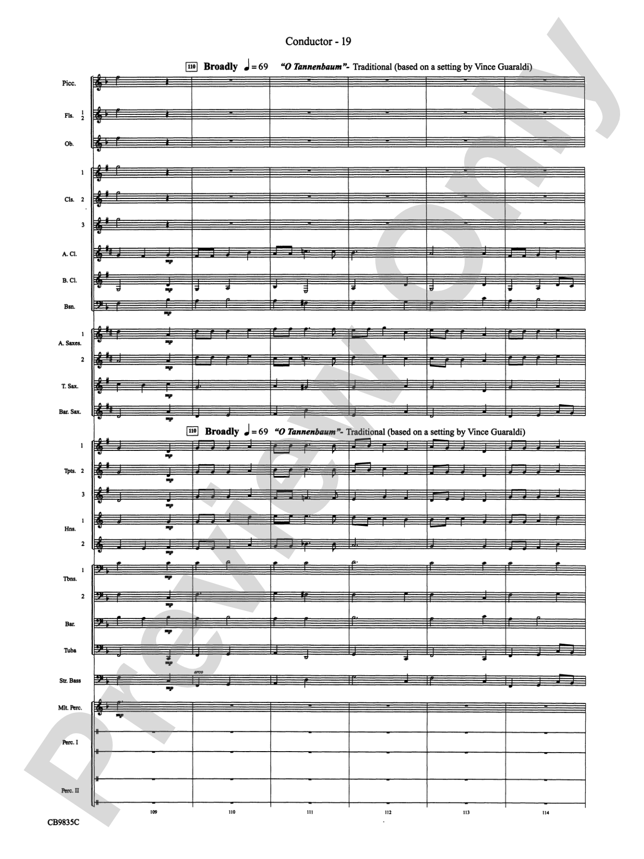 A Charlie Brown Christmas: Concert Band Conductor Score & Parts