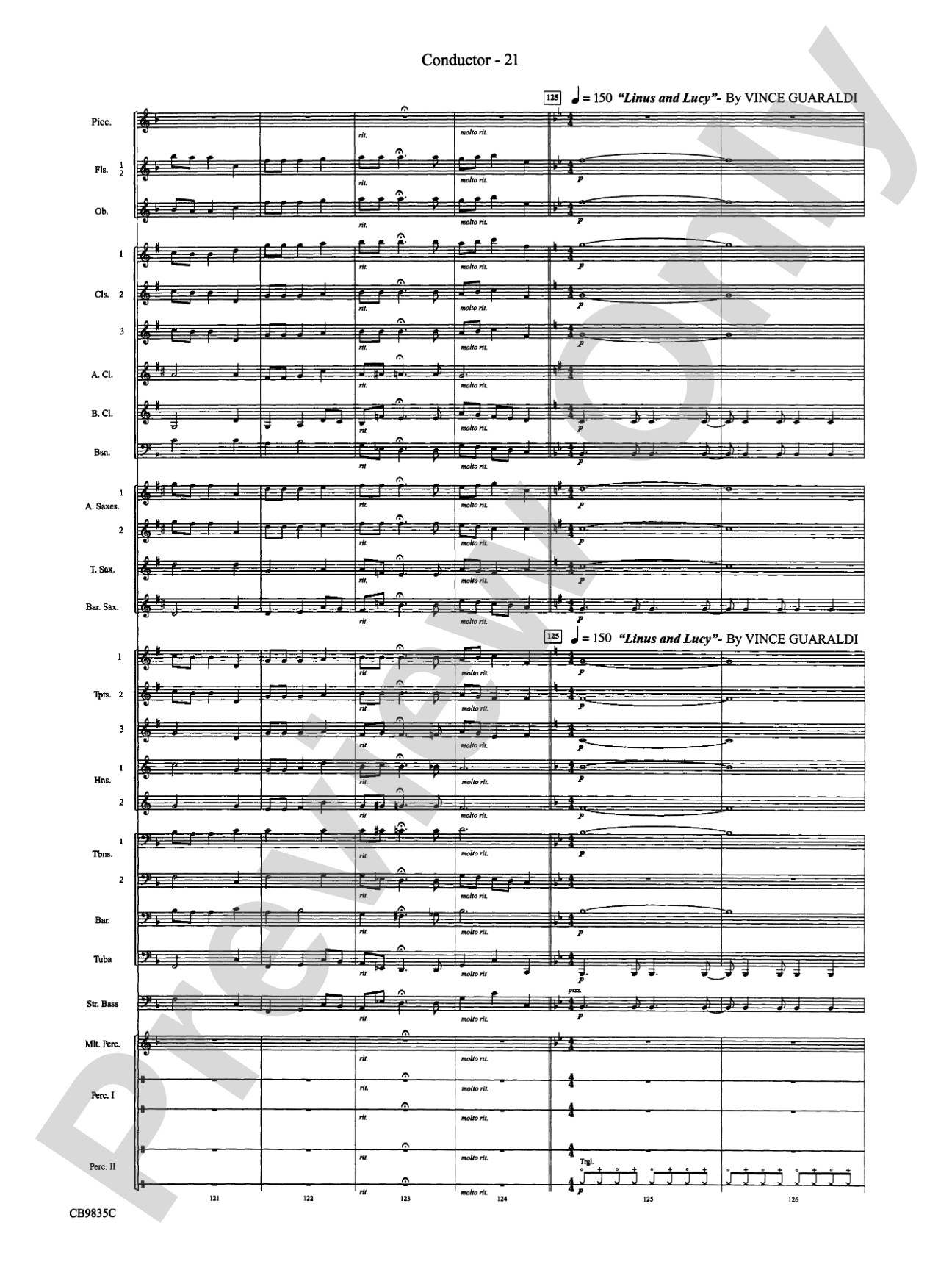 A Charlie Brown Christmas: Concert Band Conductor Score & Parts