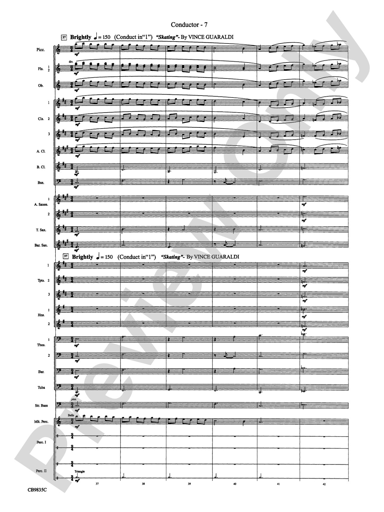 A Charlie Brown Christmas: Concert Band Conductor Score & Parts