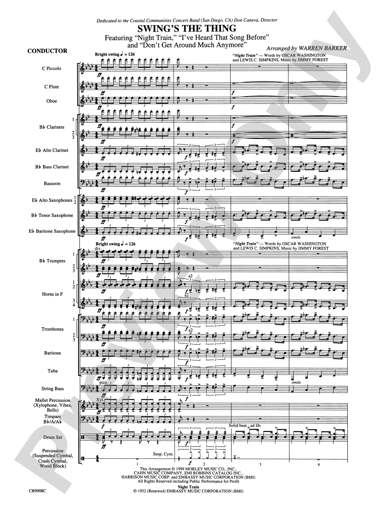 Swing's the Thing: Score