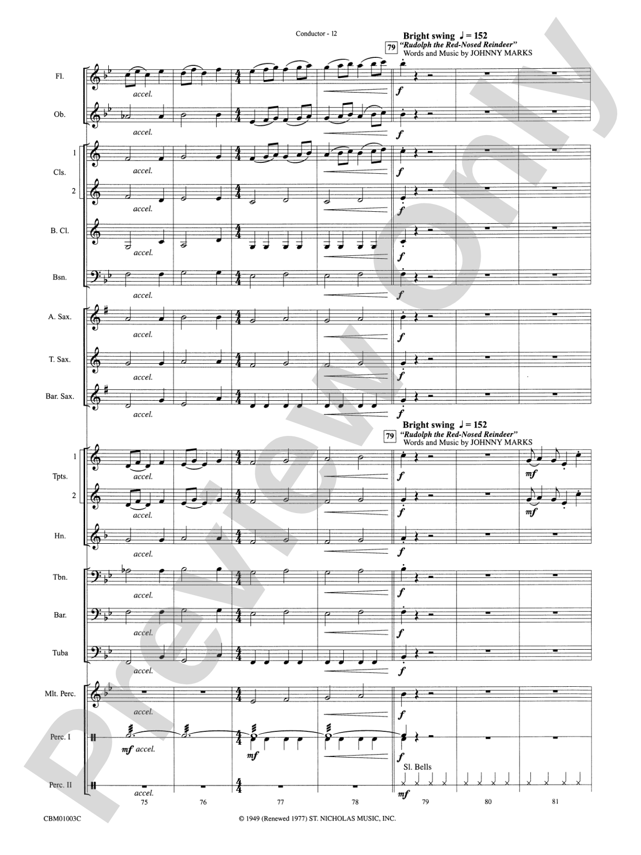 A Cartoon Christmas: Concert Band Conductor Score & Parts