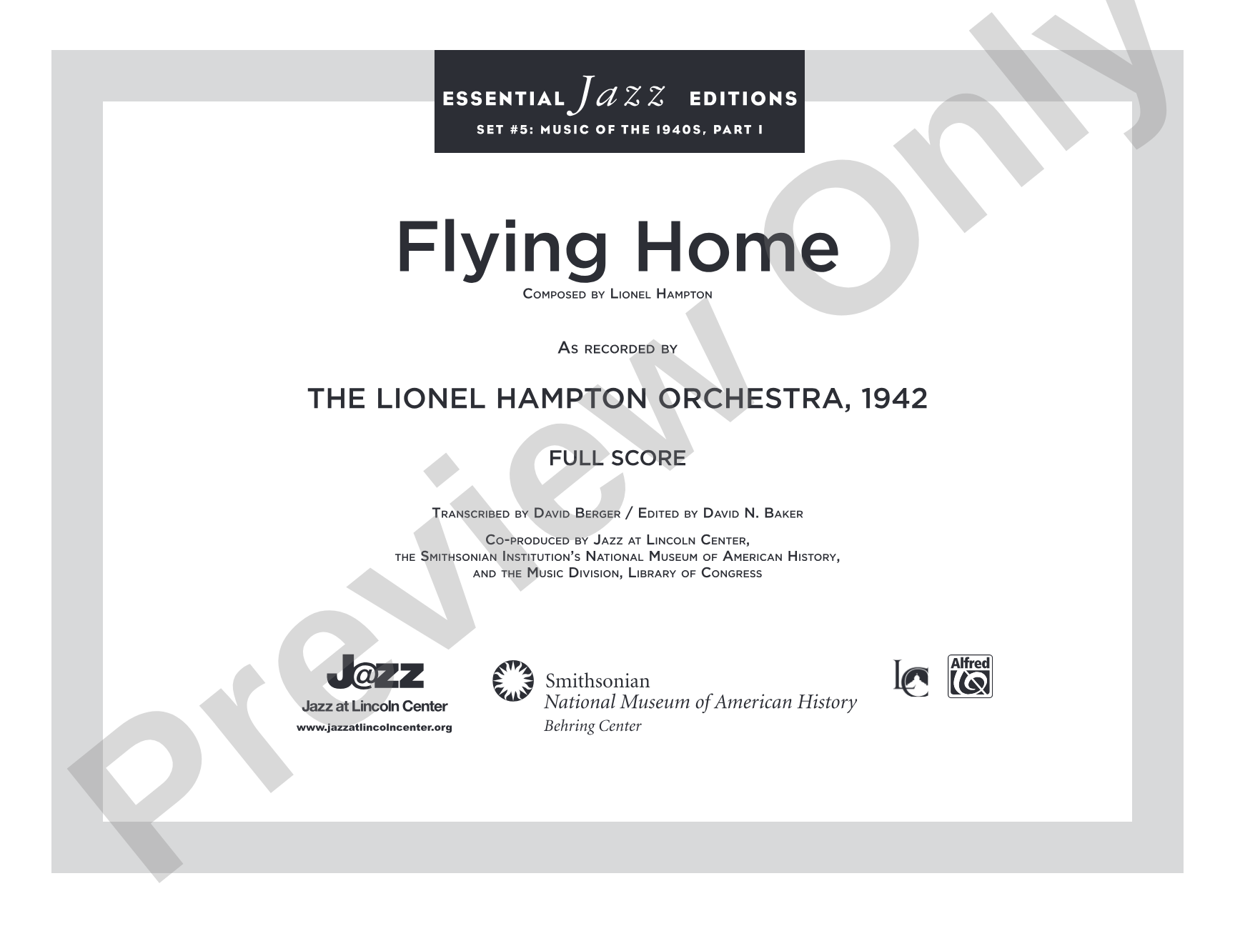 Flying Home: Jazz Ensemble Conductor Score & Parts