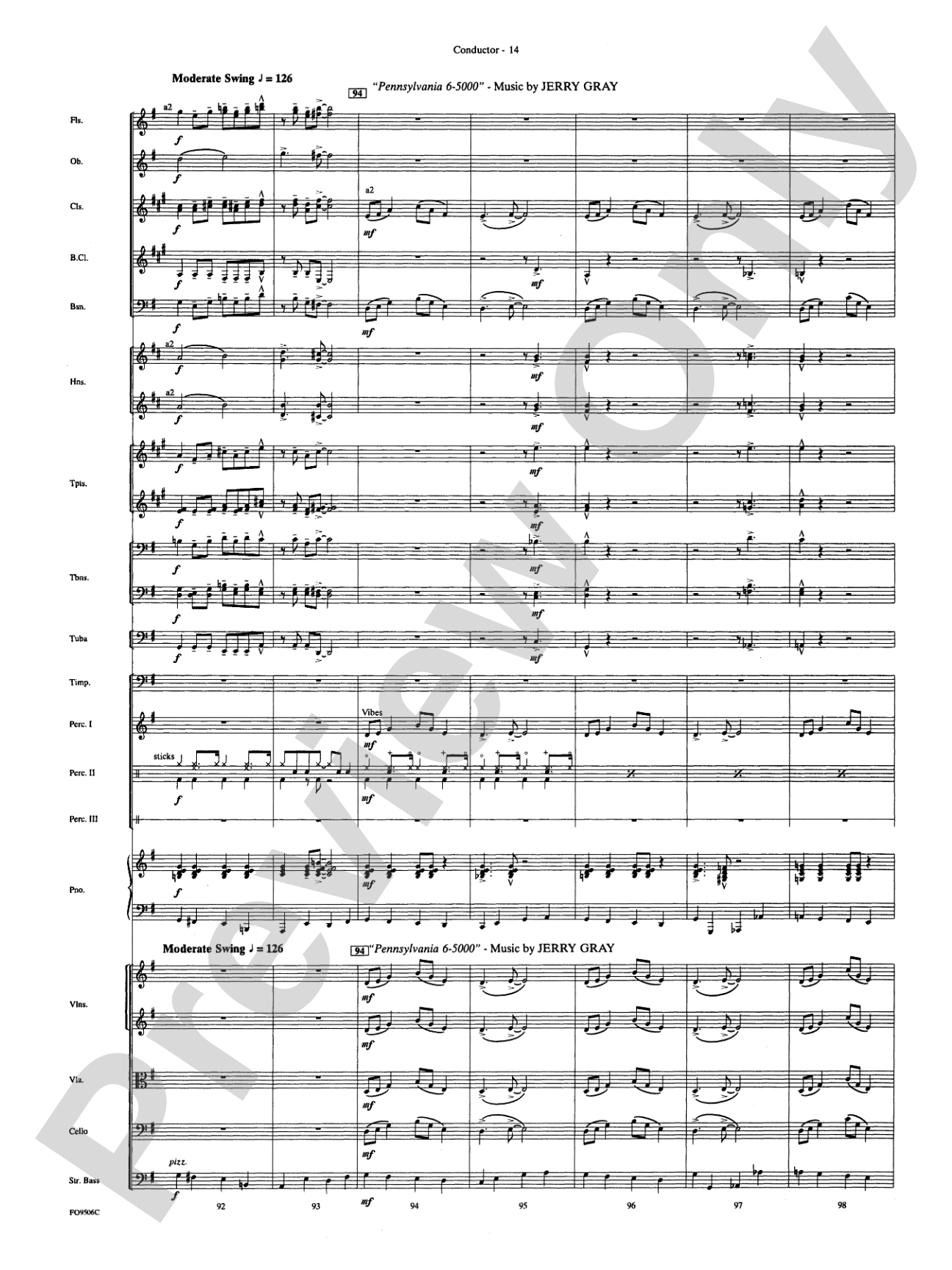 A Salute to the Big Bands: Full Orchestra Conductor Score & Parts