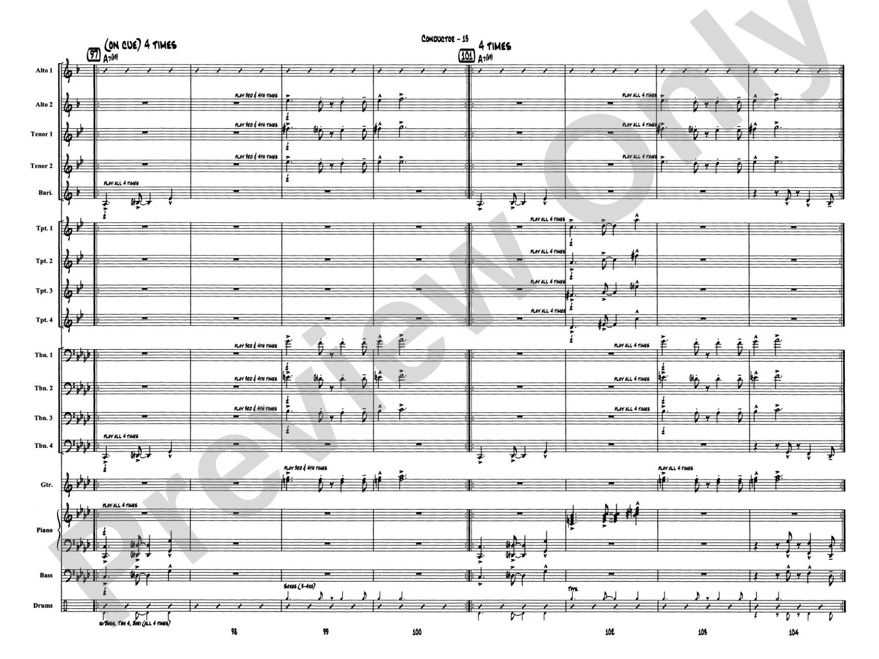 Caravan: Jazz Ensemble Conductor Score & Parts