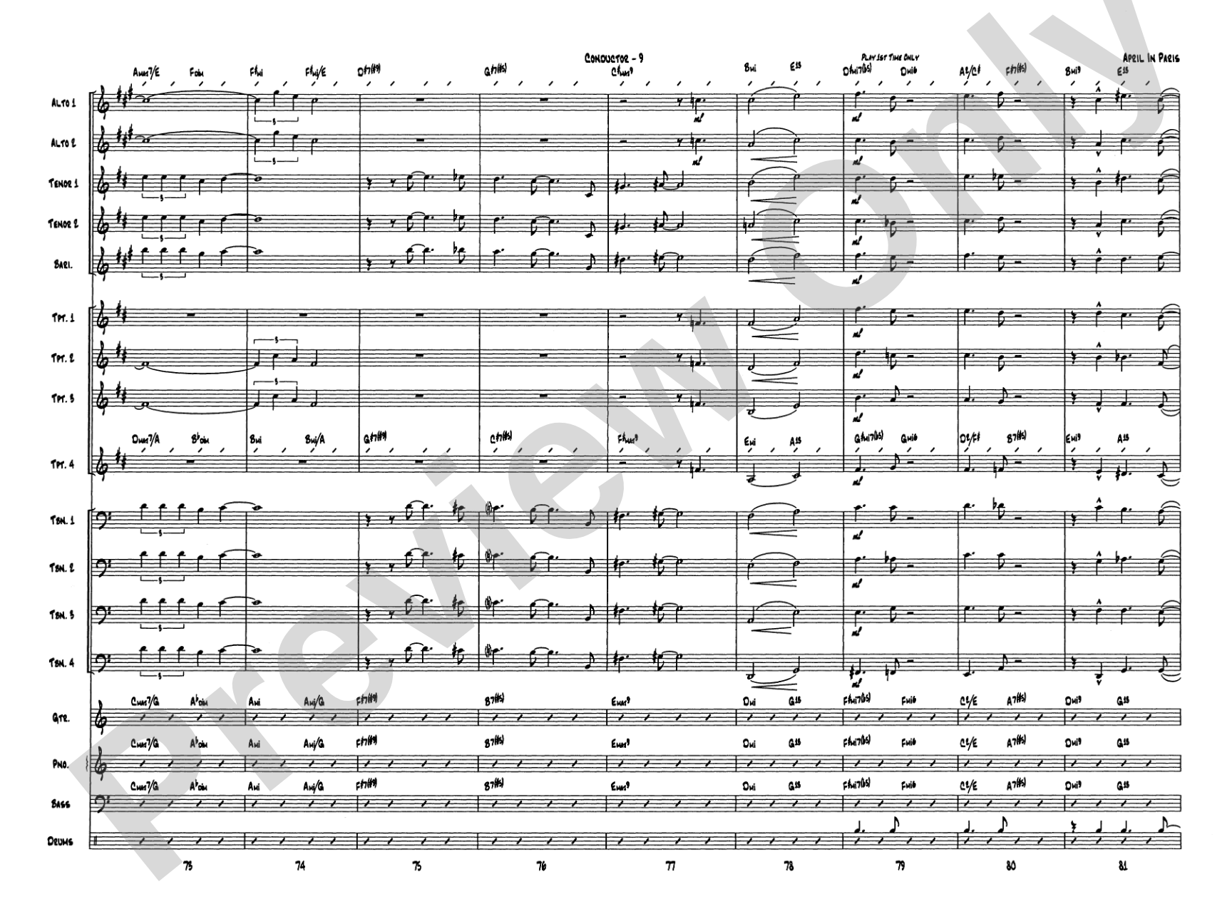 April in Paris: Score