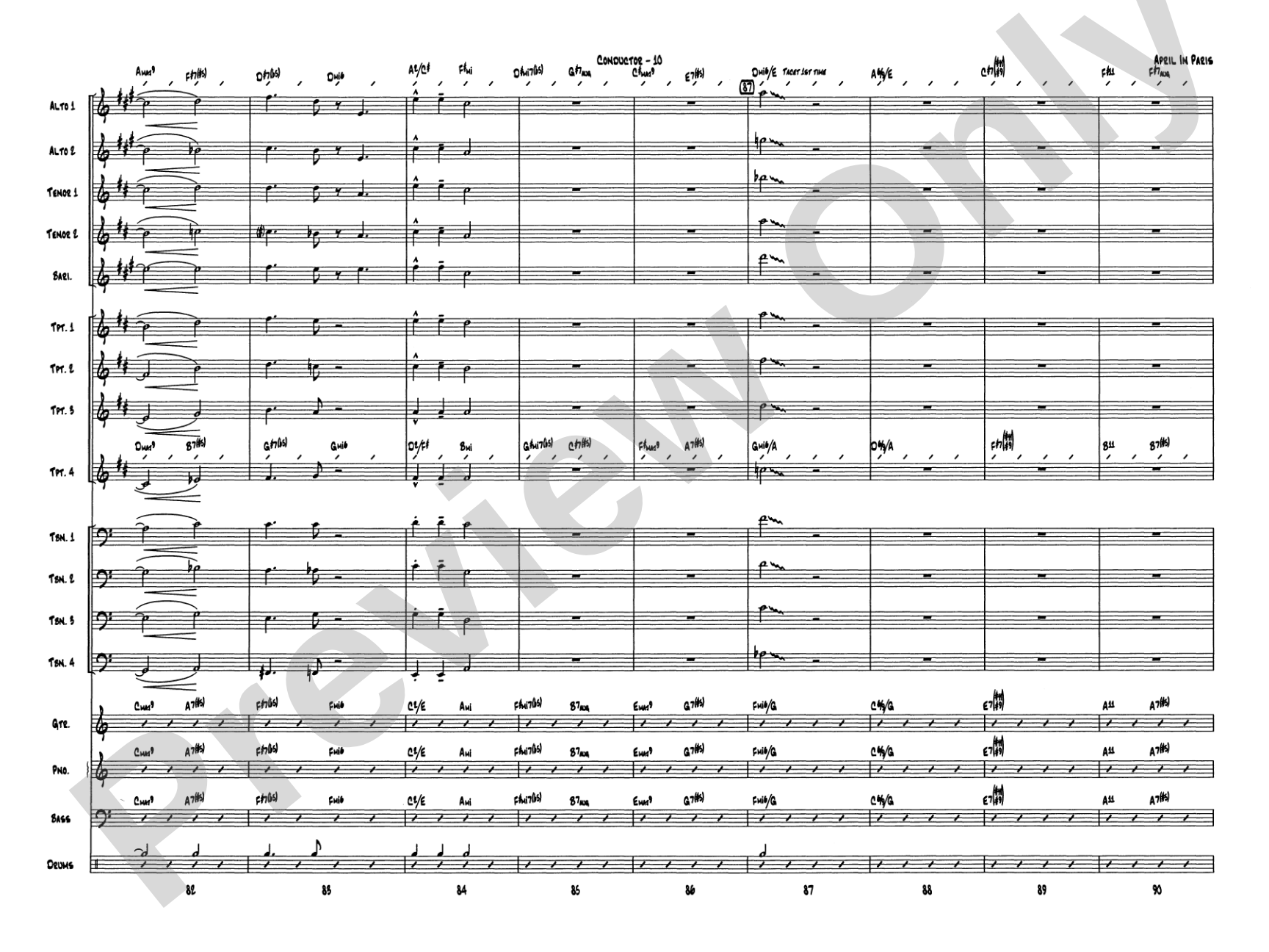 April in Paris: Score