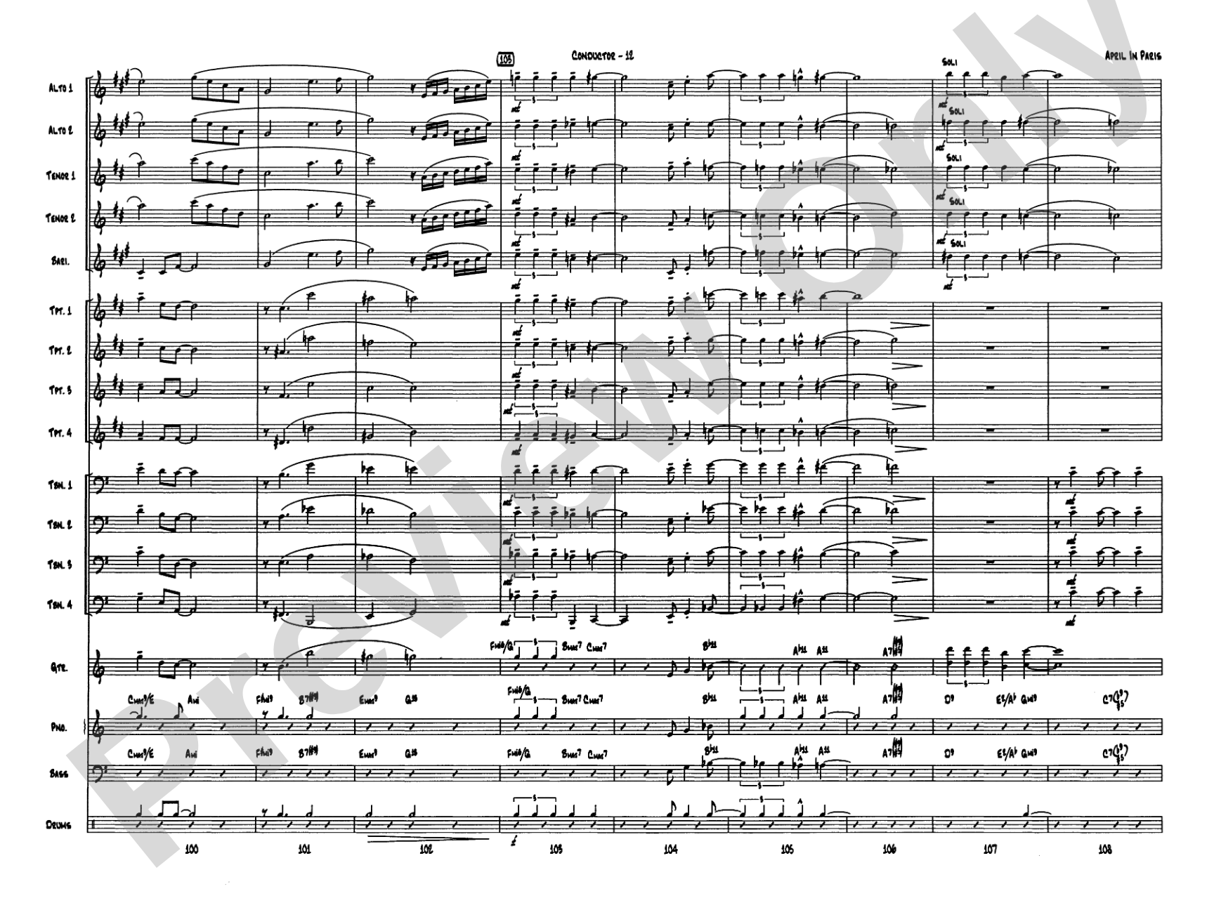 April in Paris: Score