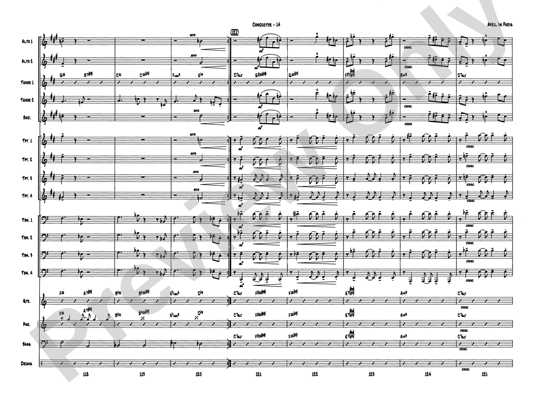 April in Paris: Score