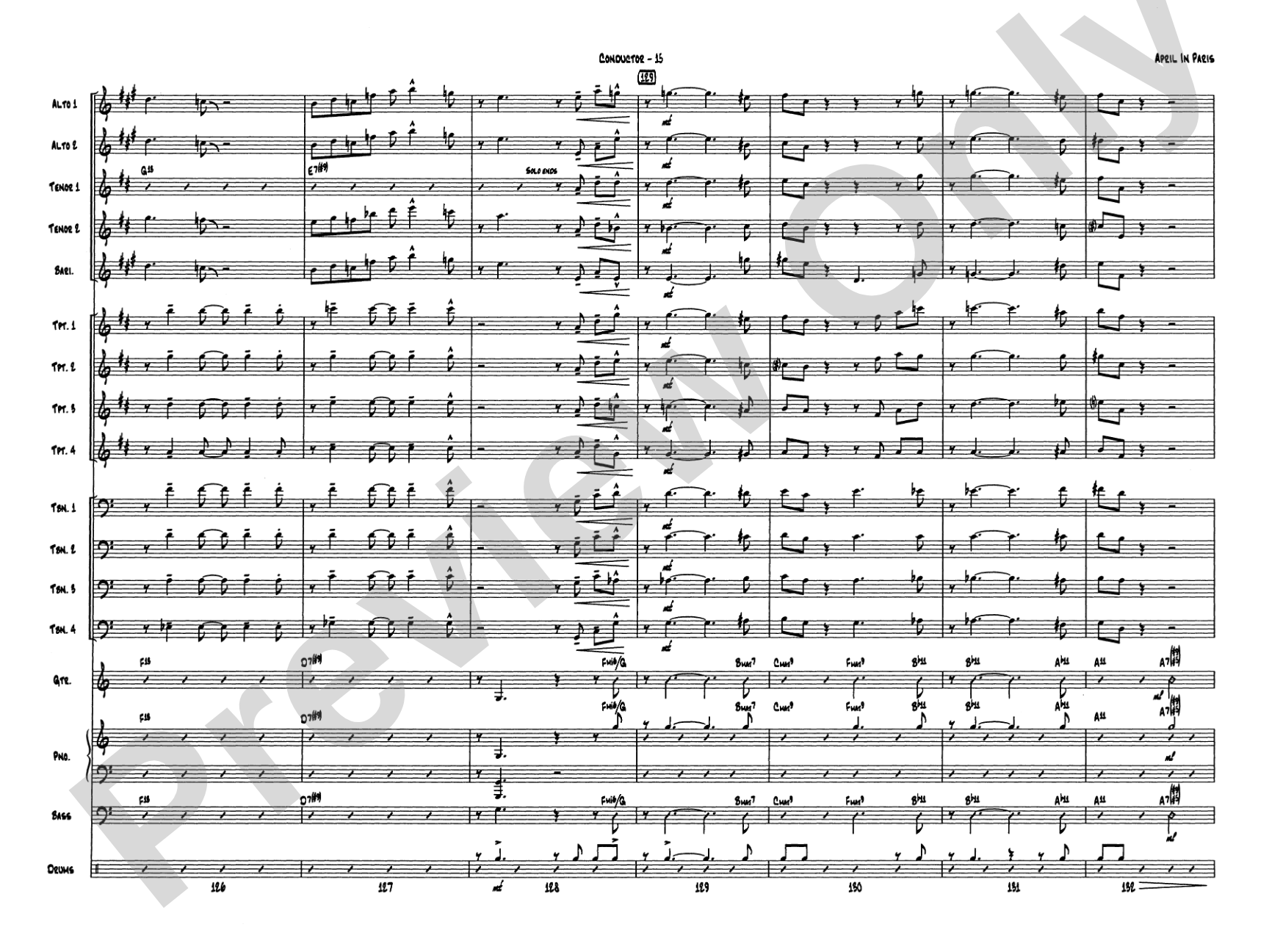 April in Paris: Score