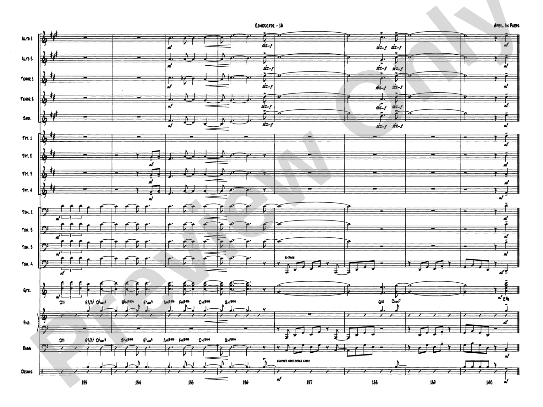 April in Paris: Score