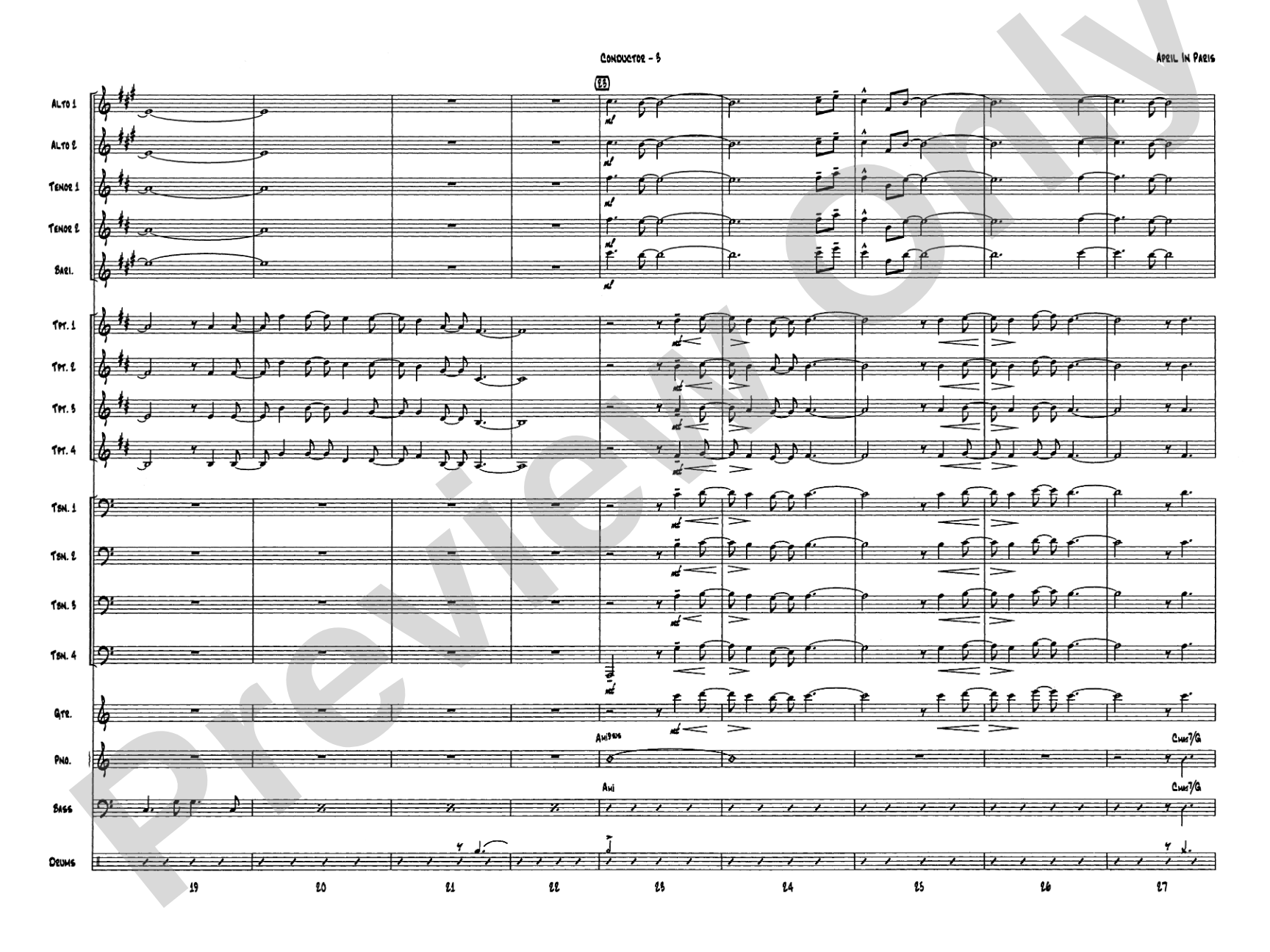 April in Paris: Score