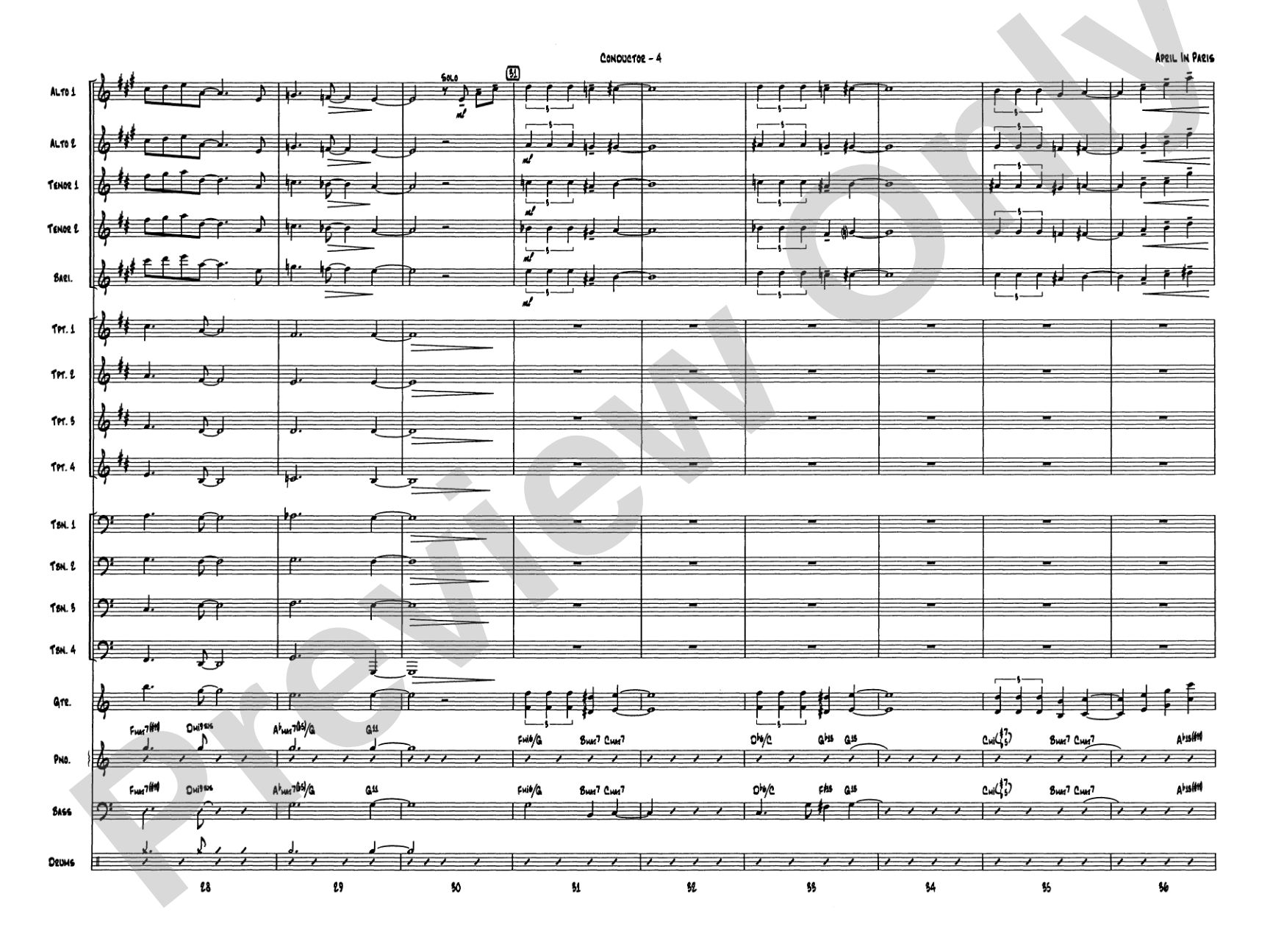 April in Paris: Score