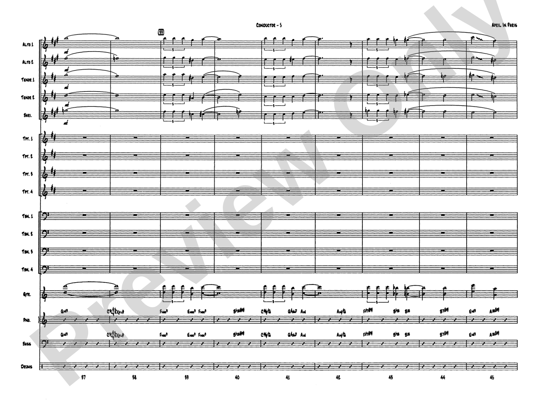 April in Paris: Score