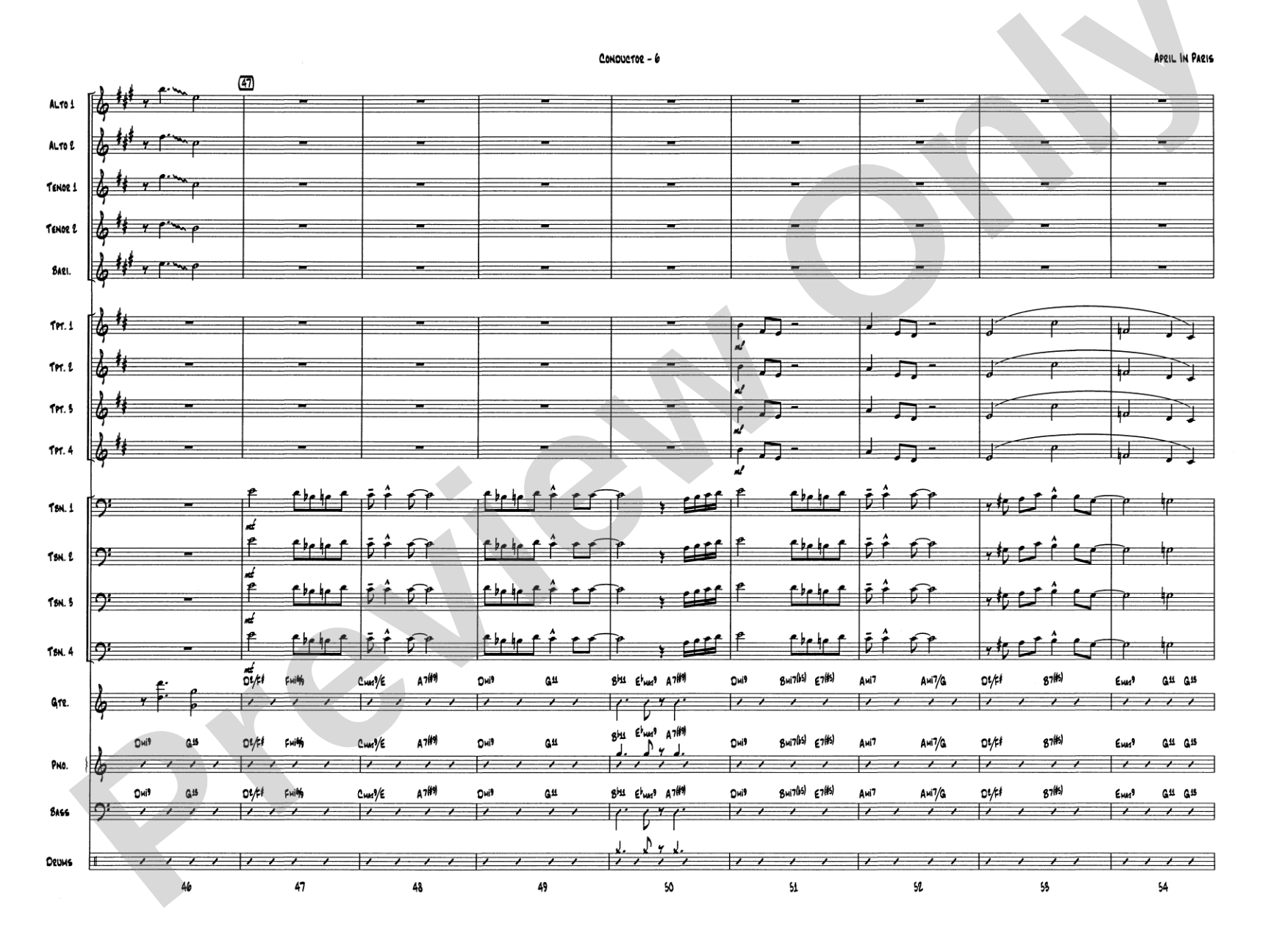 April in Paris: Score