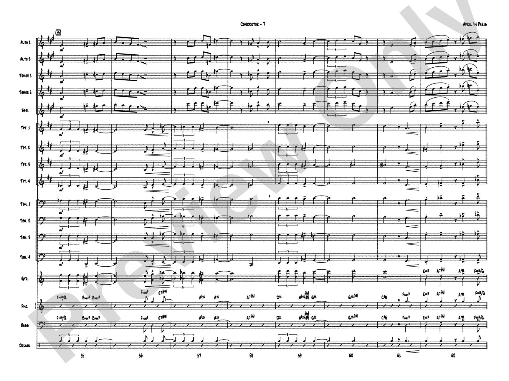 April in Paris: Score