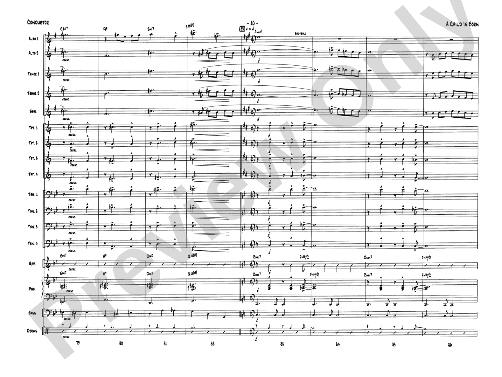 A Child Is Born: Jazz Ensemble Conductor Score & Parts