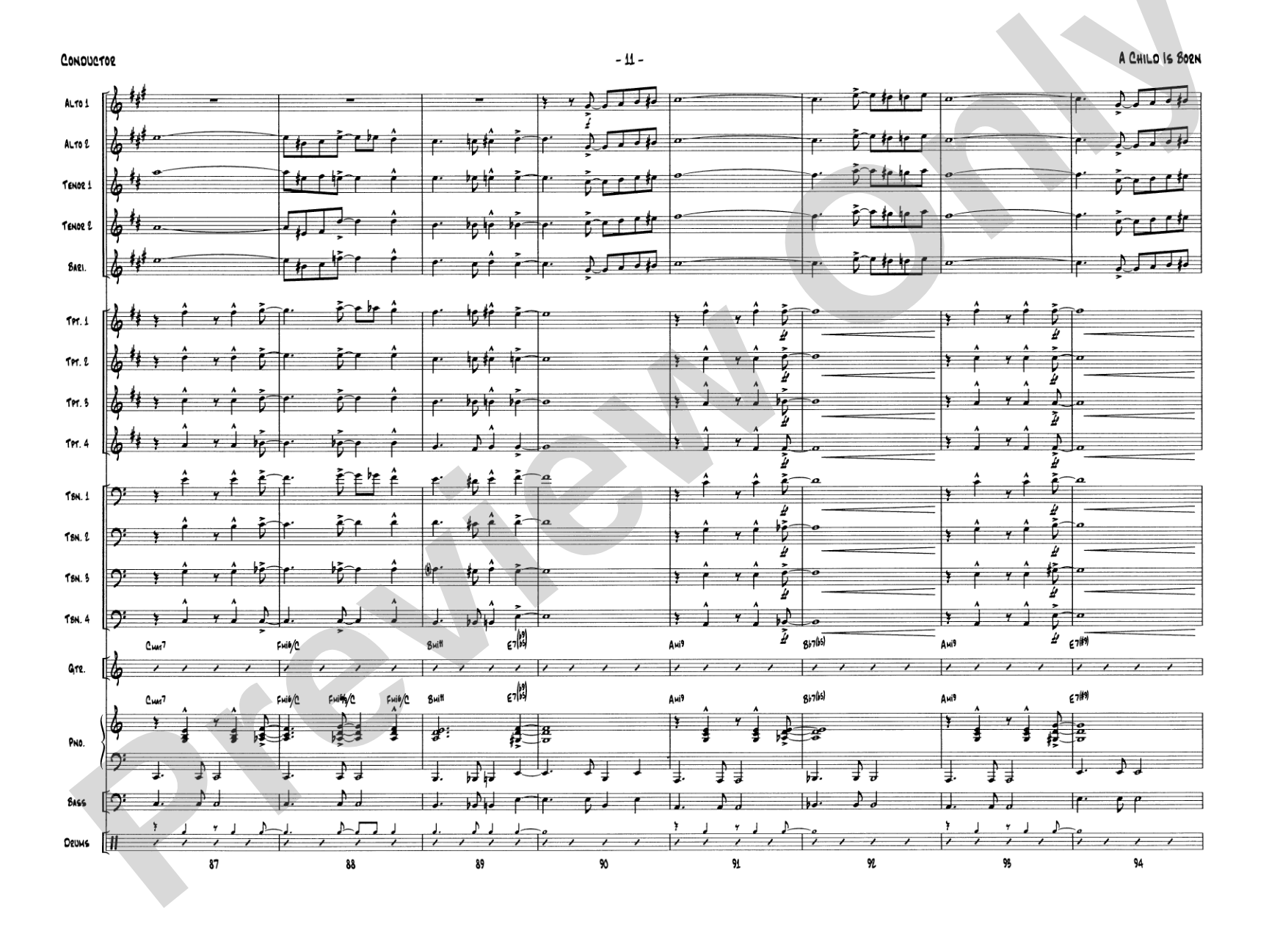A Child Is Born: Jazz Ensemble Conductor Score & Parts