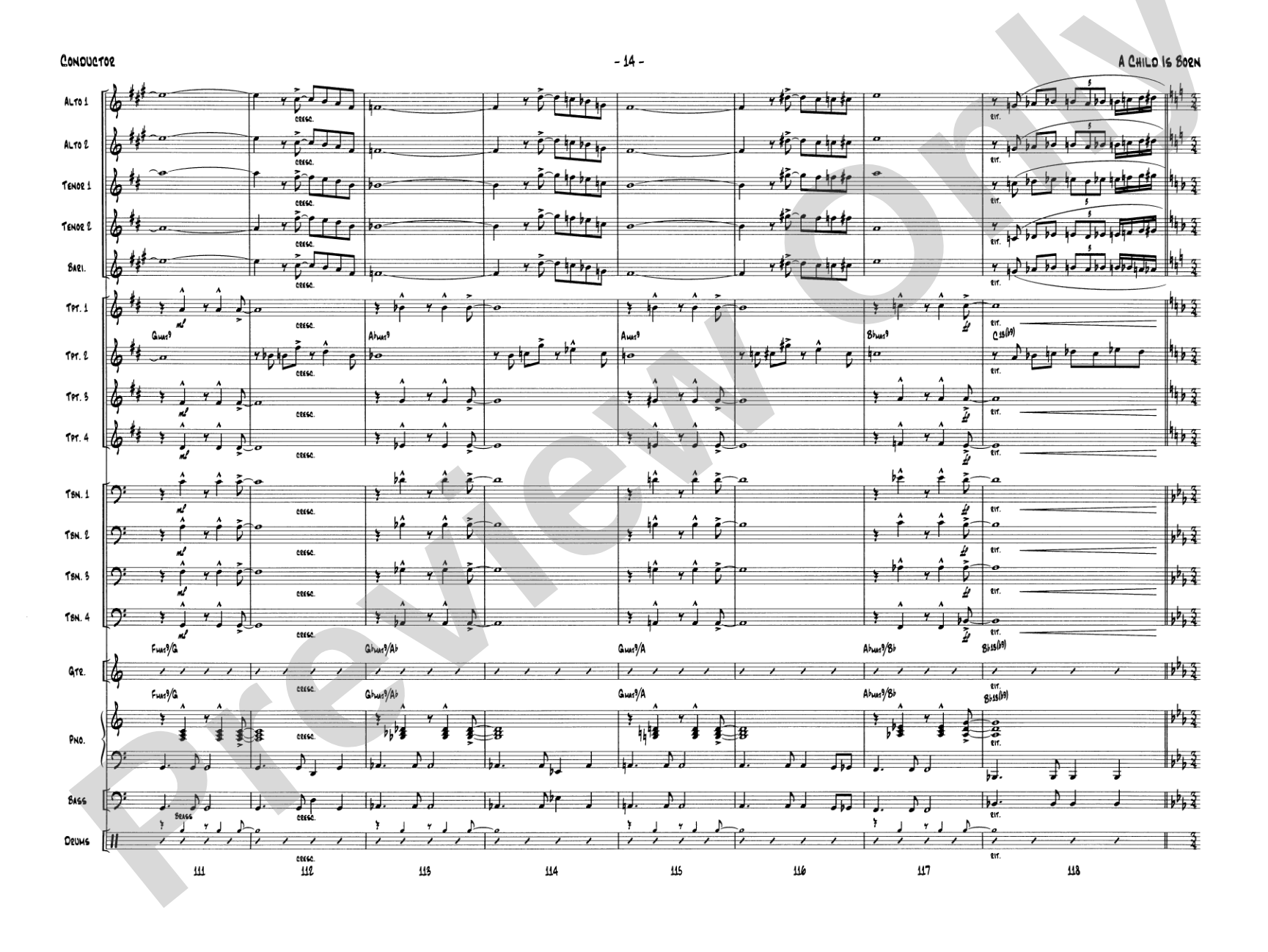 A Child Is Born: Jazz Ensemble Conductor Score & Parts