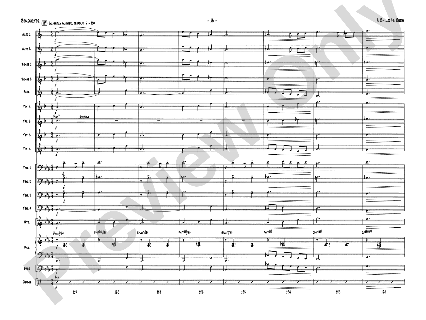 A Child Is Born: Jazz Ensemble Conductor Score & Parts
