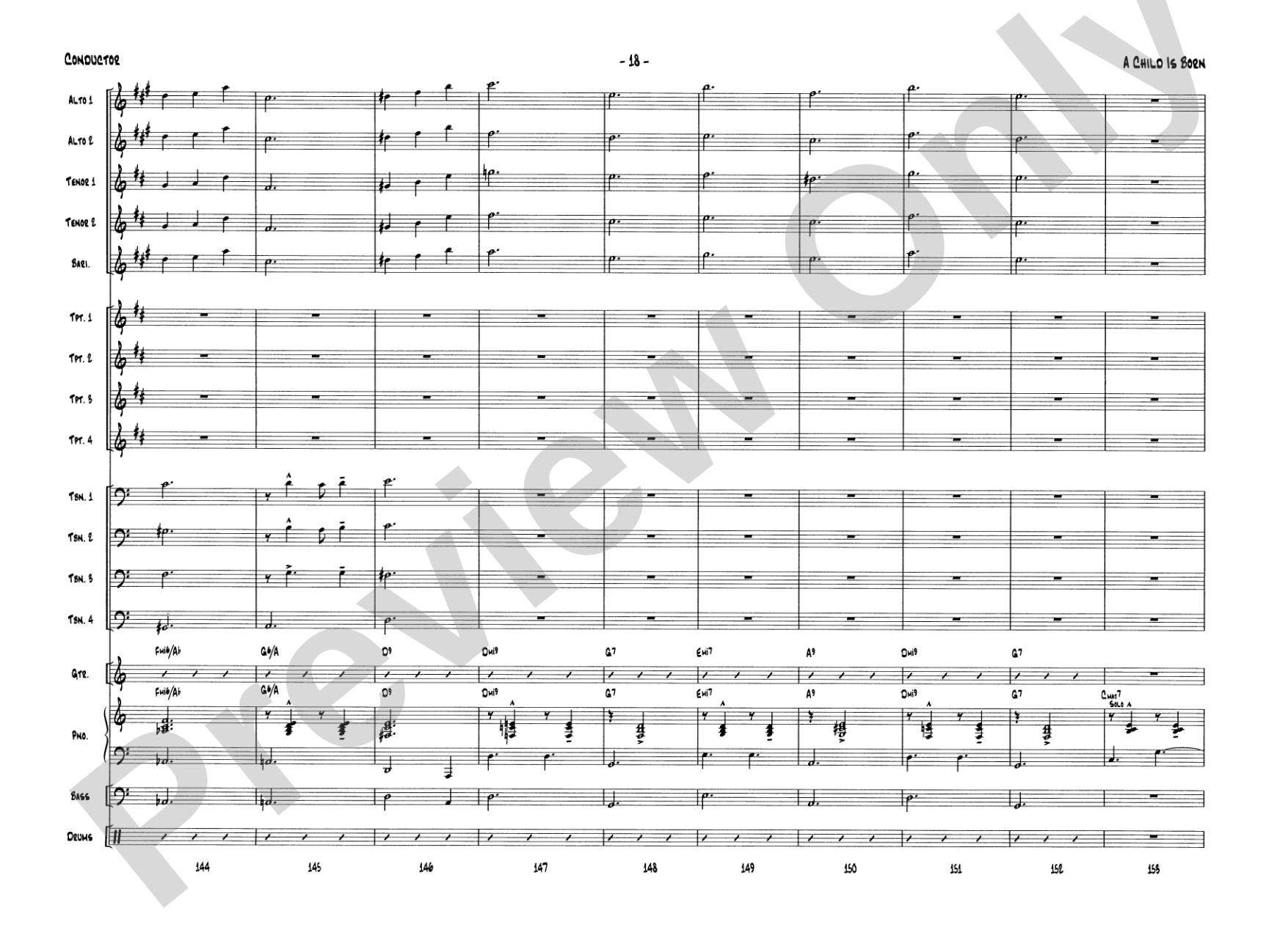 A Child Is Born: Jazz Ensemble Conductor Score & Parts