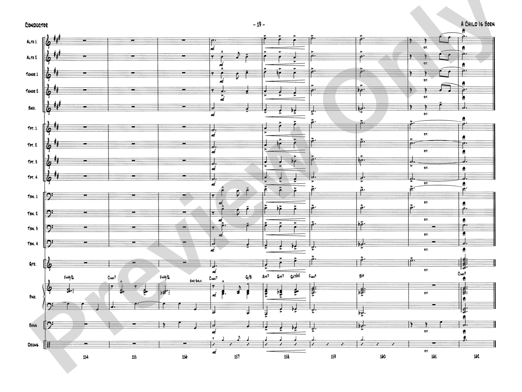 A Child Is Born: Jazz Ensemble Conductor Score & Parts