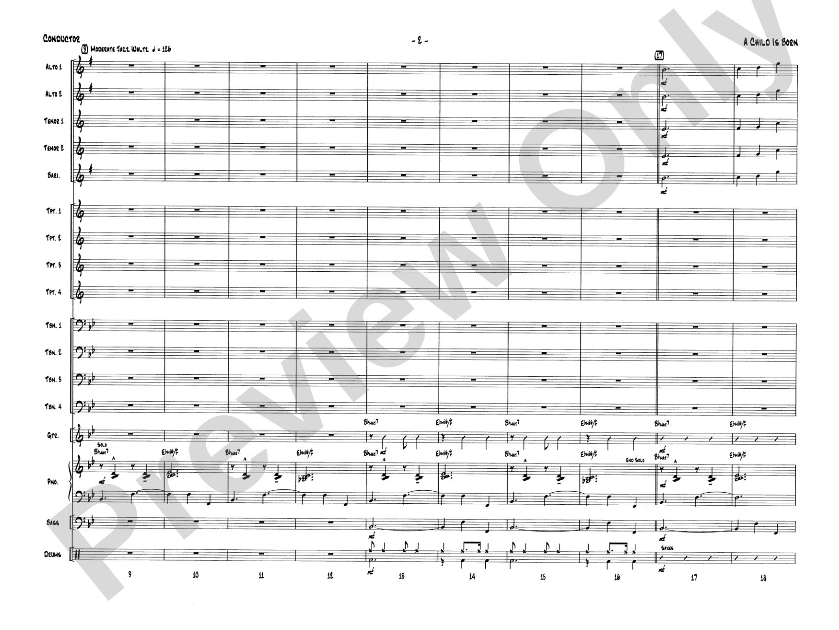 A Child Is Born: Jazz Ensemble Conductor Score & Parts