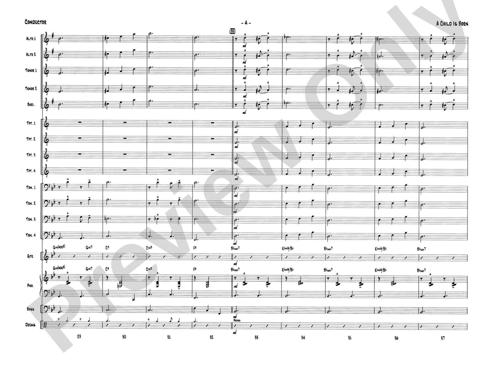 A Child Is Born: Jazz Ensemble Conductor Score & Parts