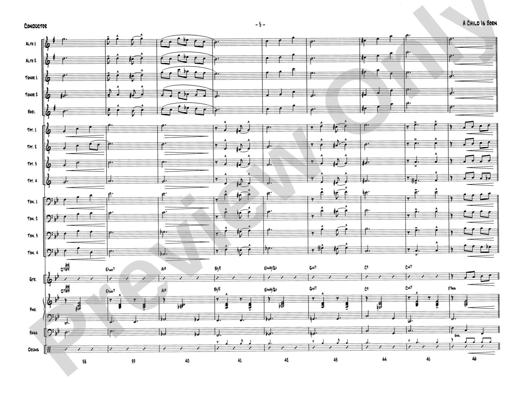 A Child Is Born: Jazz Ensemble Conductor Score & Parts