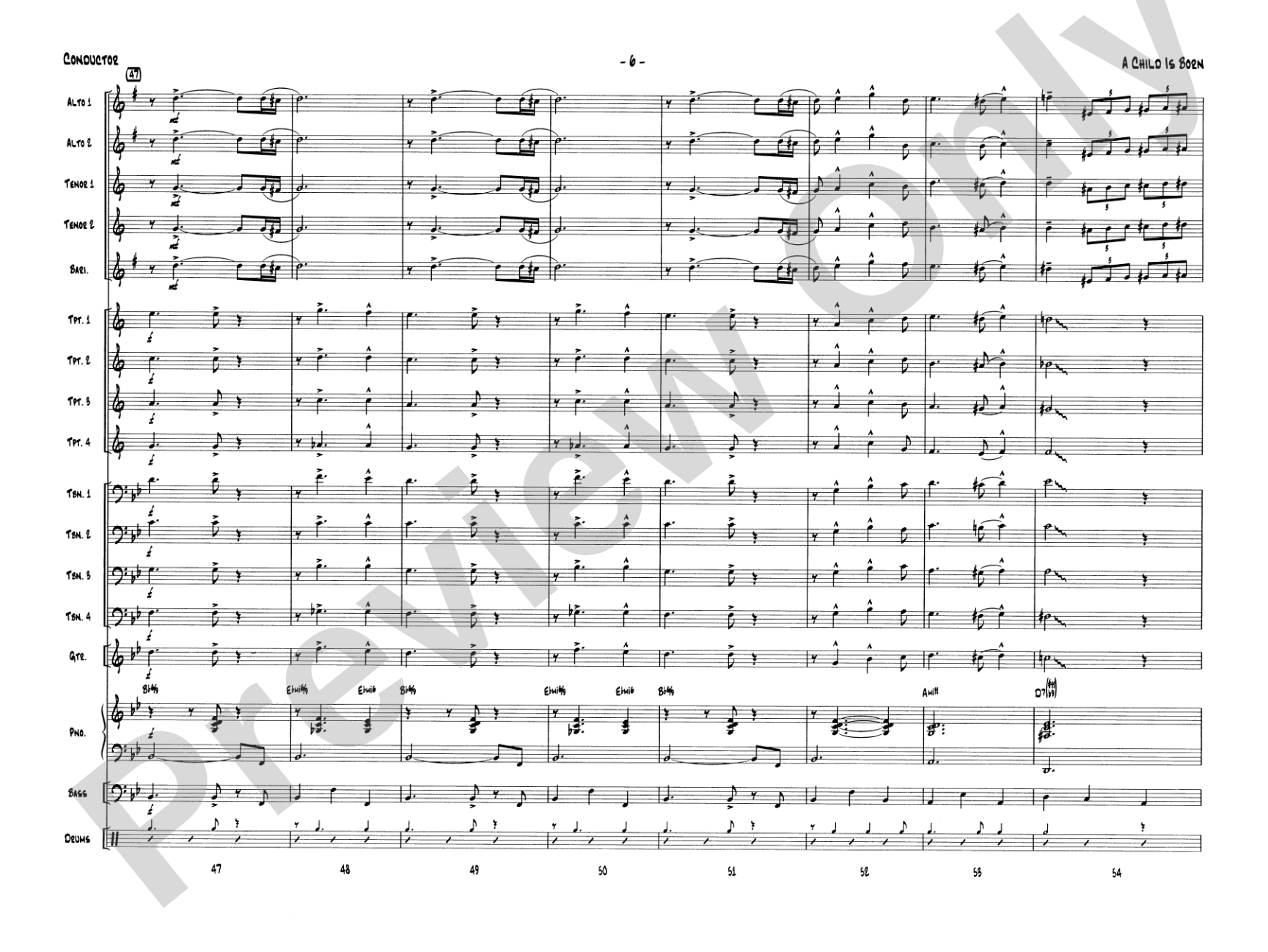 A Child Is Born: Jazz Ensemble Conductor Score & Parts
