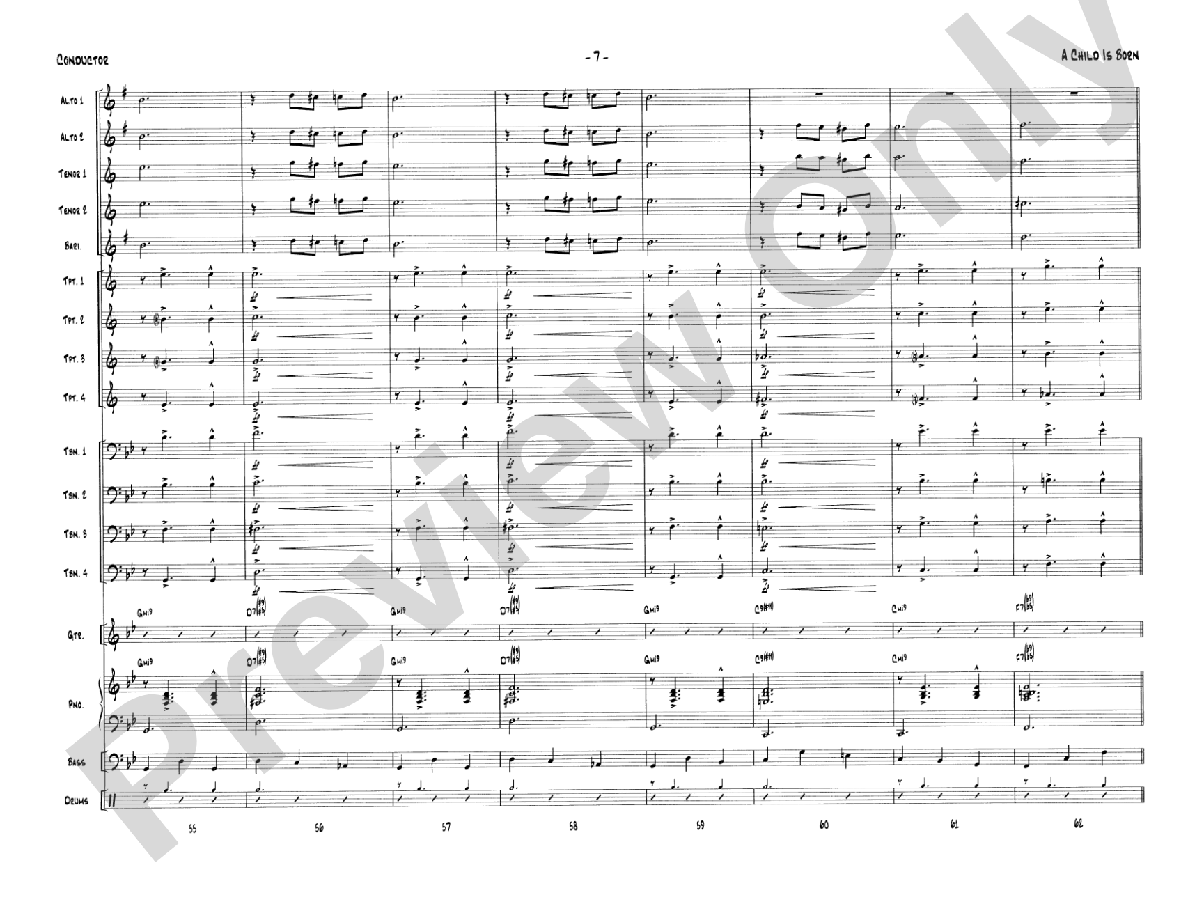A Child Is Born: Jazz Ensemble Conductor Score & Parts