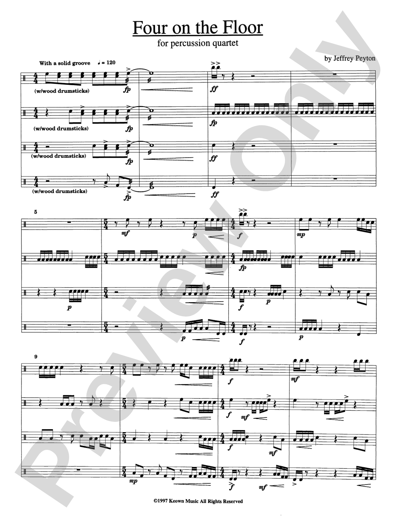 Four on the Floor: Percussion Ensemble Book
