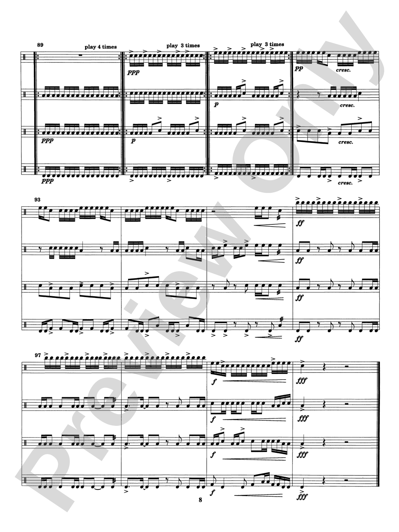 Four on the Floor: Percussion Ensemble Book
