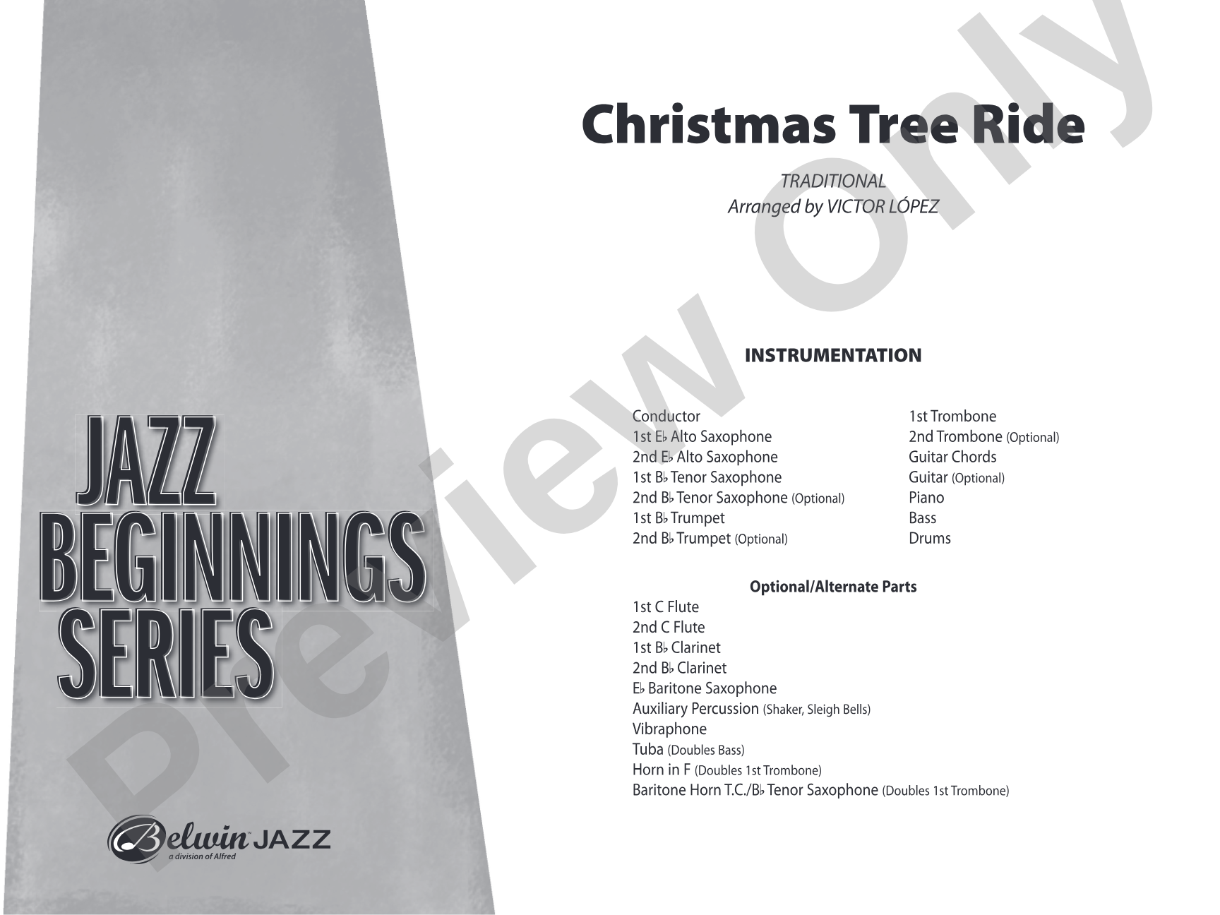 Christmas Tree Ride: Jazz Ensemble Conductor Score & Parts