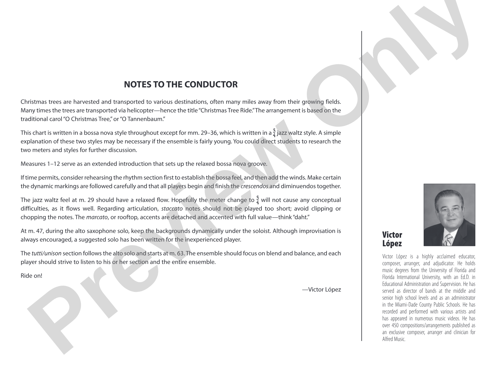 Christmas Tree Ride: Jazz Ensemble Conductor Score & Parts