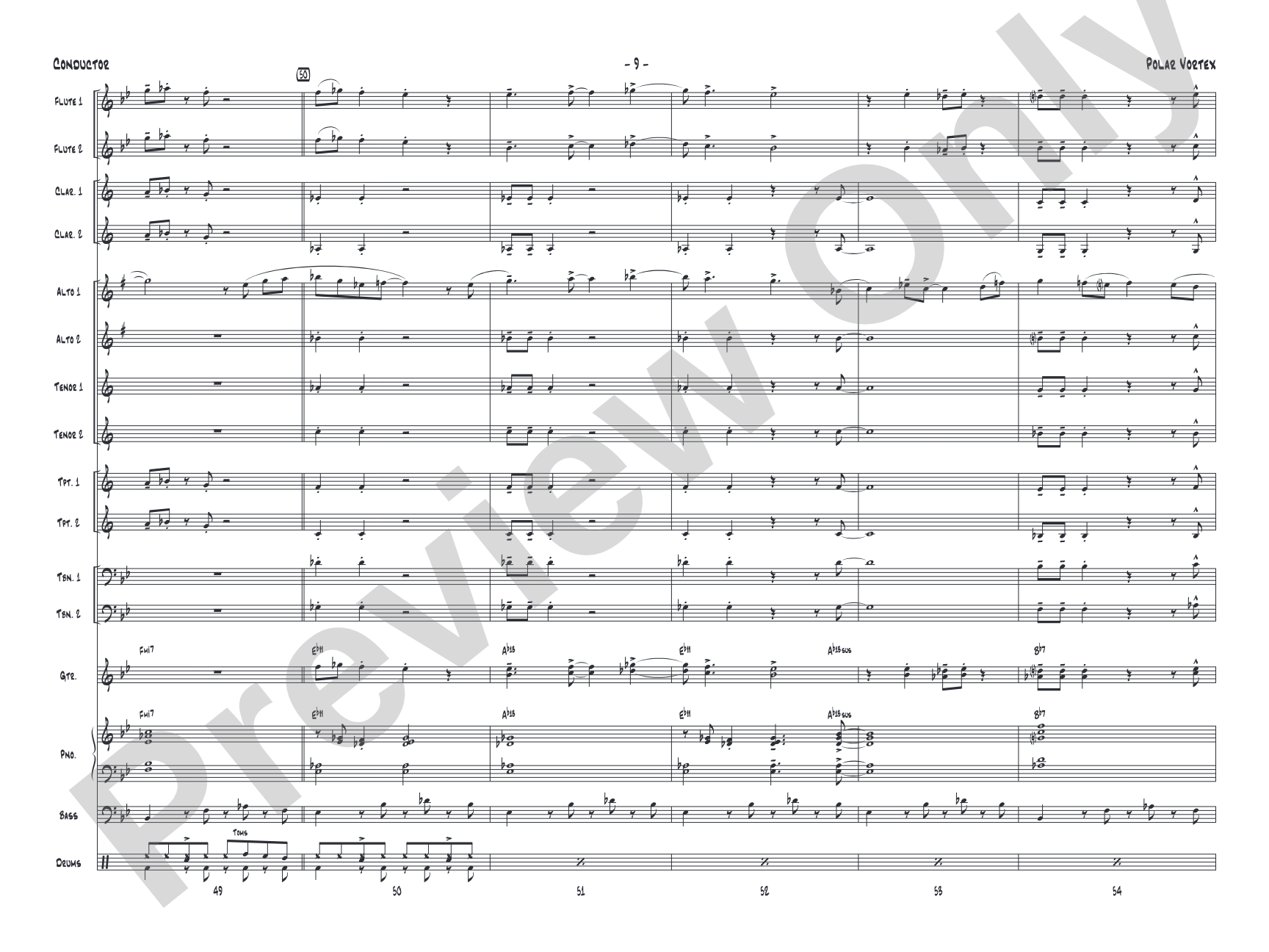 Polar Vortex: Jazz Ensemble Conductor Score & Parts