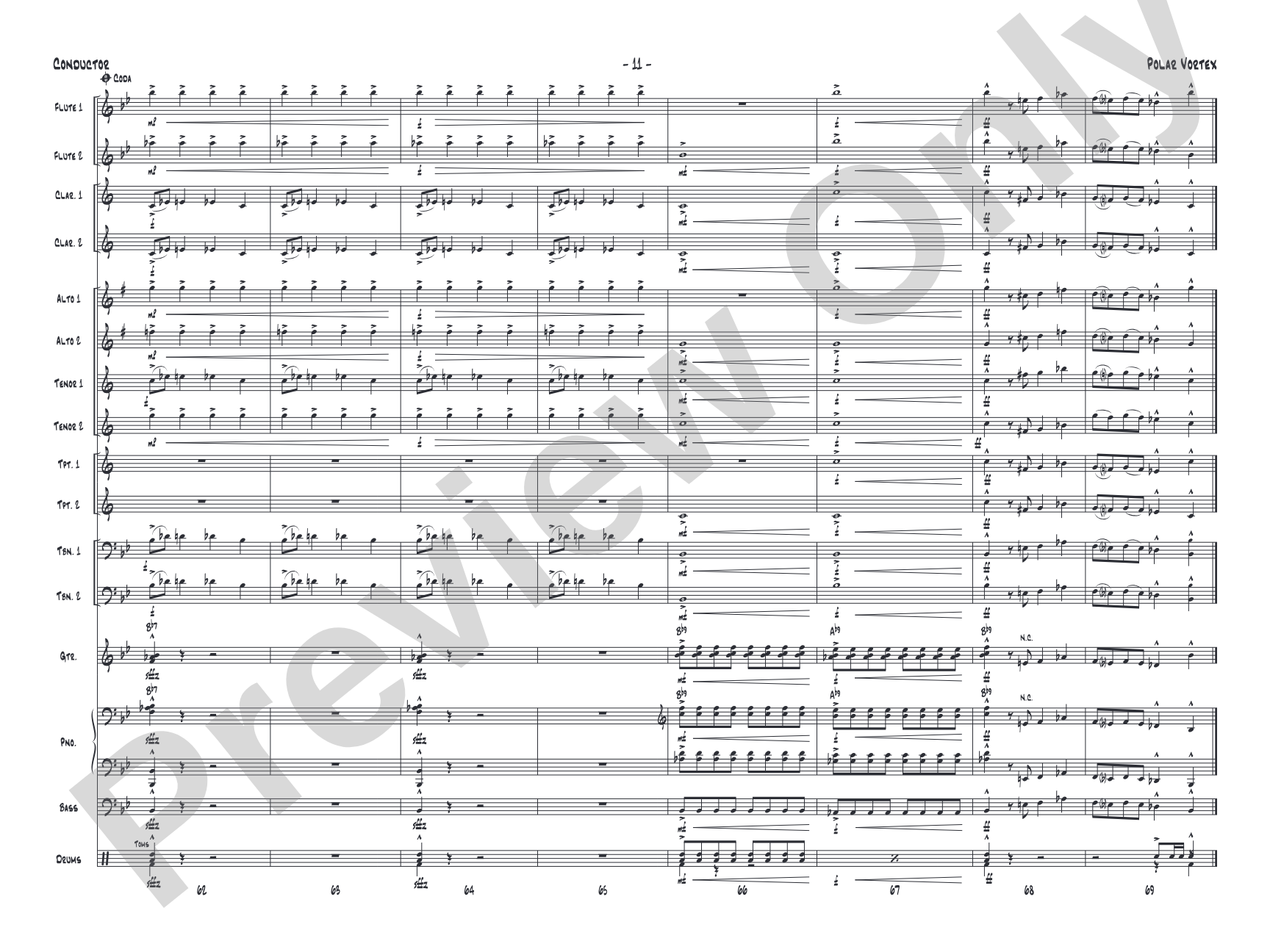 Polar Vortex: Jazz Ensemble Conductor Score & Parts