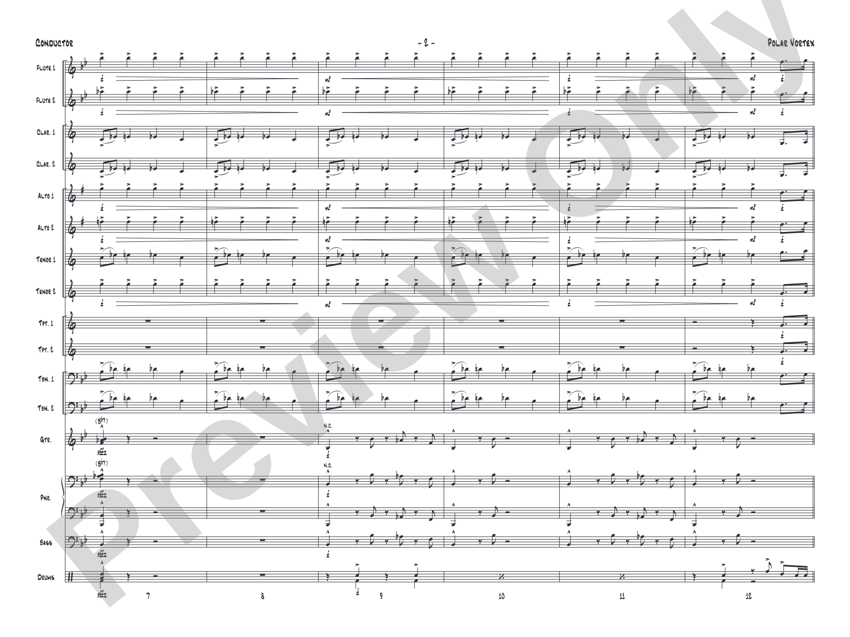 Polar Vortex: Jazz Ensemble Conductor Score & Parts