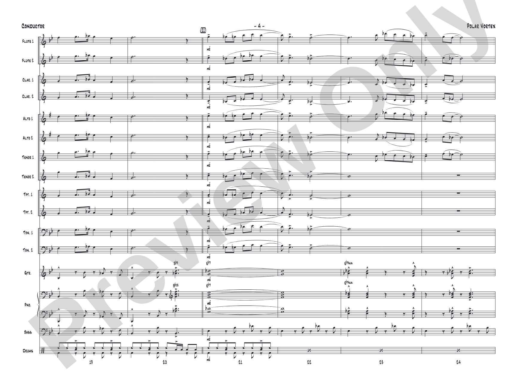 Polar Vortex: Jazz Ensemble Conductor Score & Parts