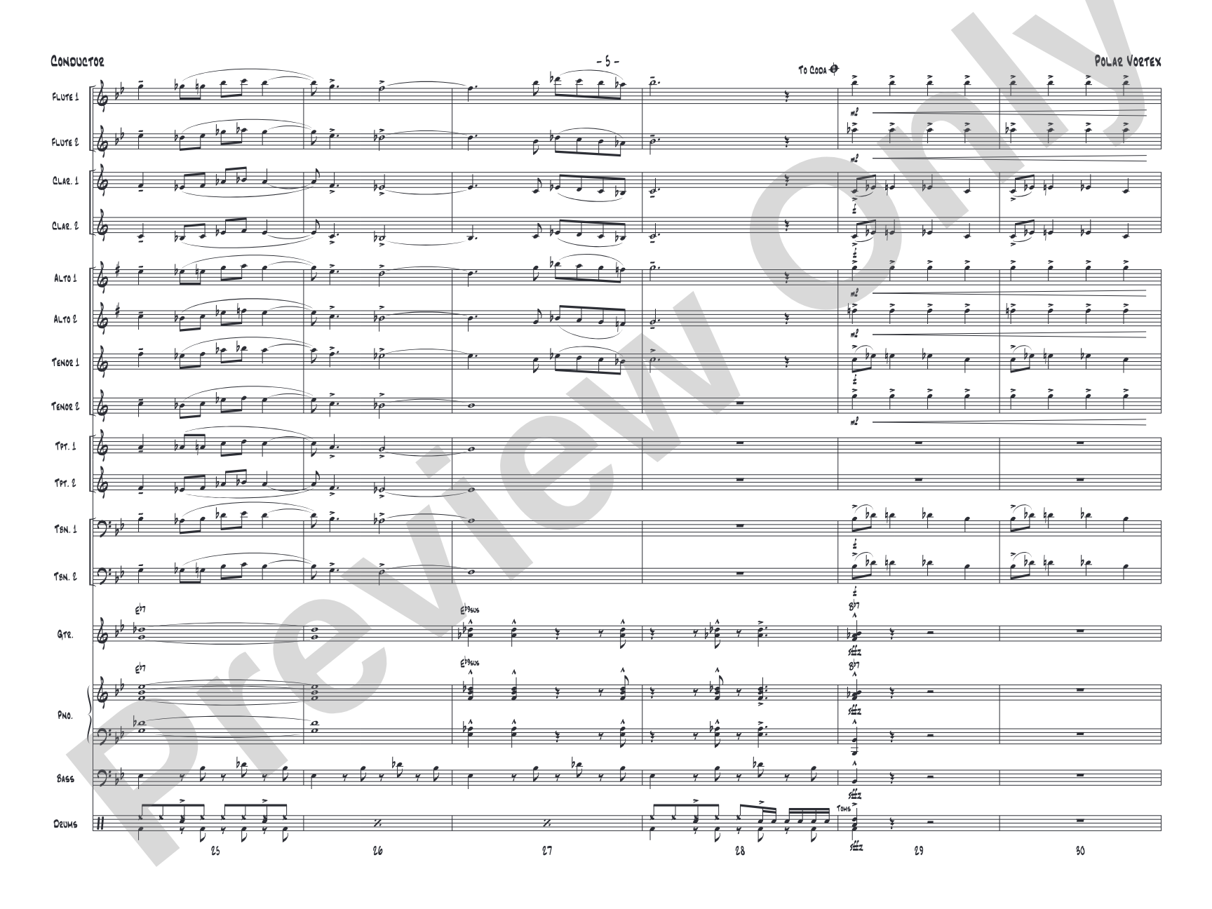 Polar Vortex: Jazz Ensemble Conductor Score & Parts