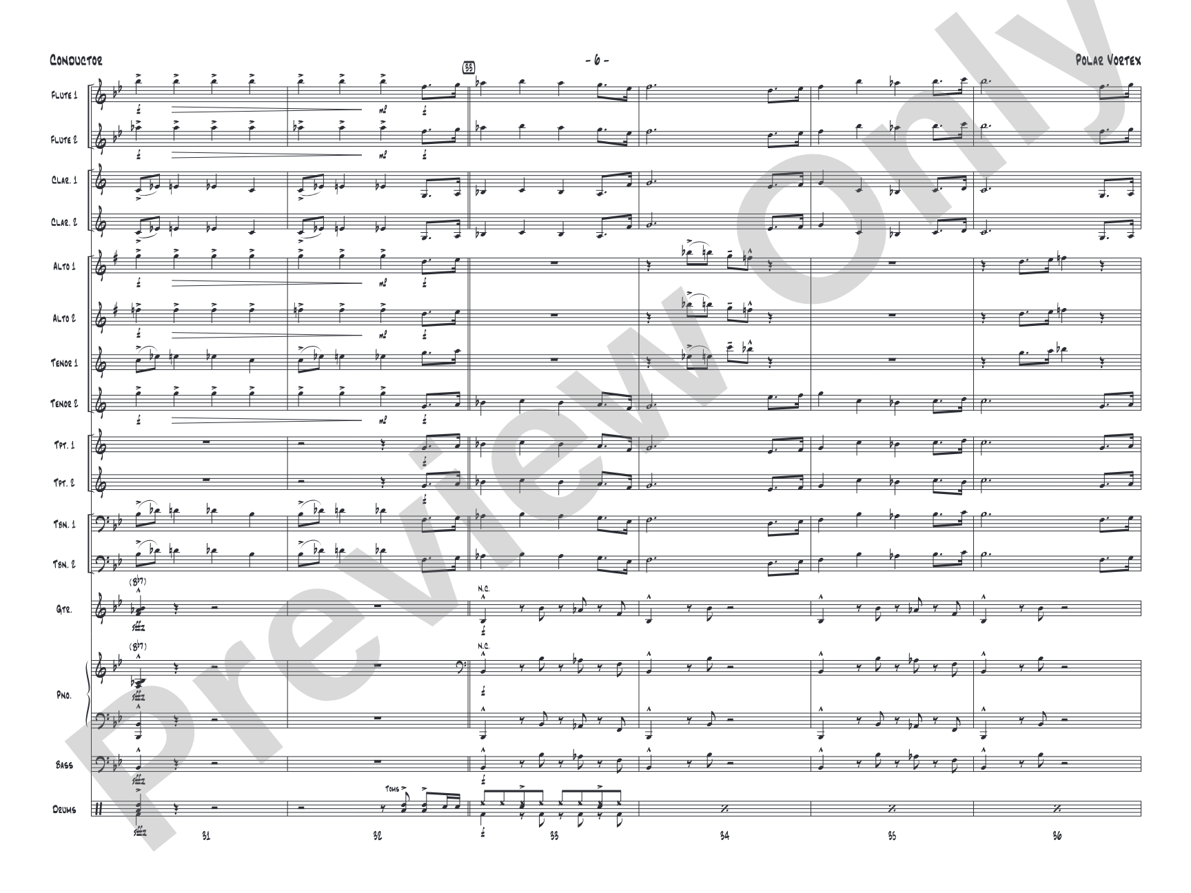 Polar Vortex: Jazz Ensemble Conductor Score & Parts