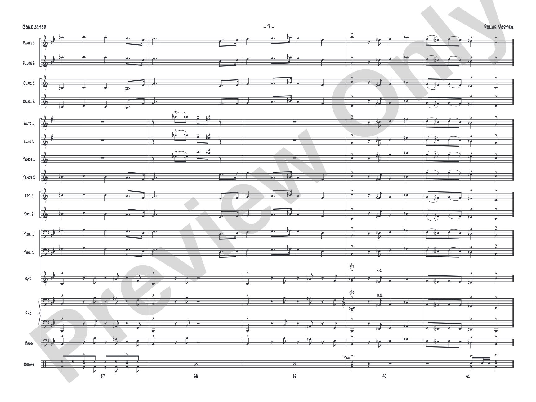 Polar Vortex: Jazz Ensemble Conductor Score & Parts