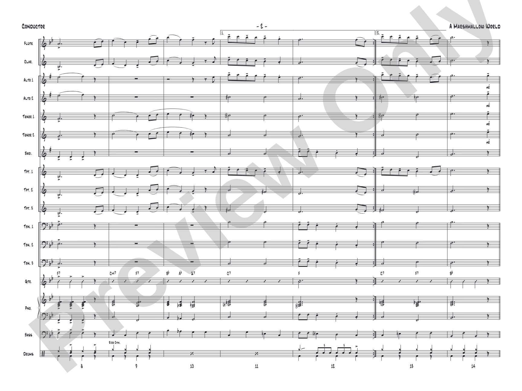 A Marshmallow World: Jazz Ensemble Conductor Score & Parts