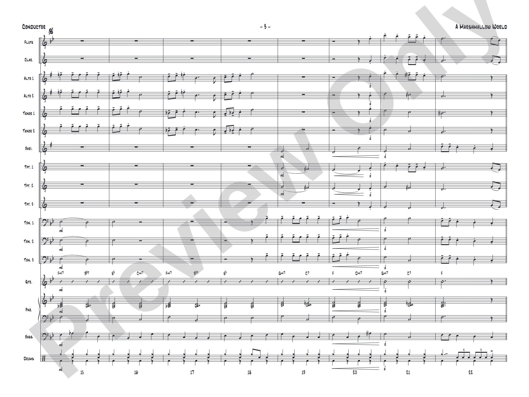 A Marshmallow World: Jazz Ensemble Conductor Score & Parts